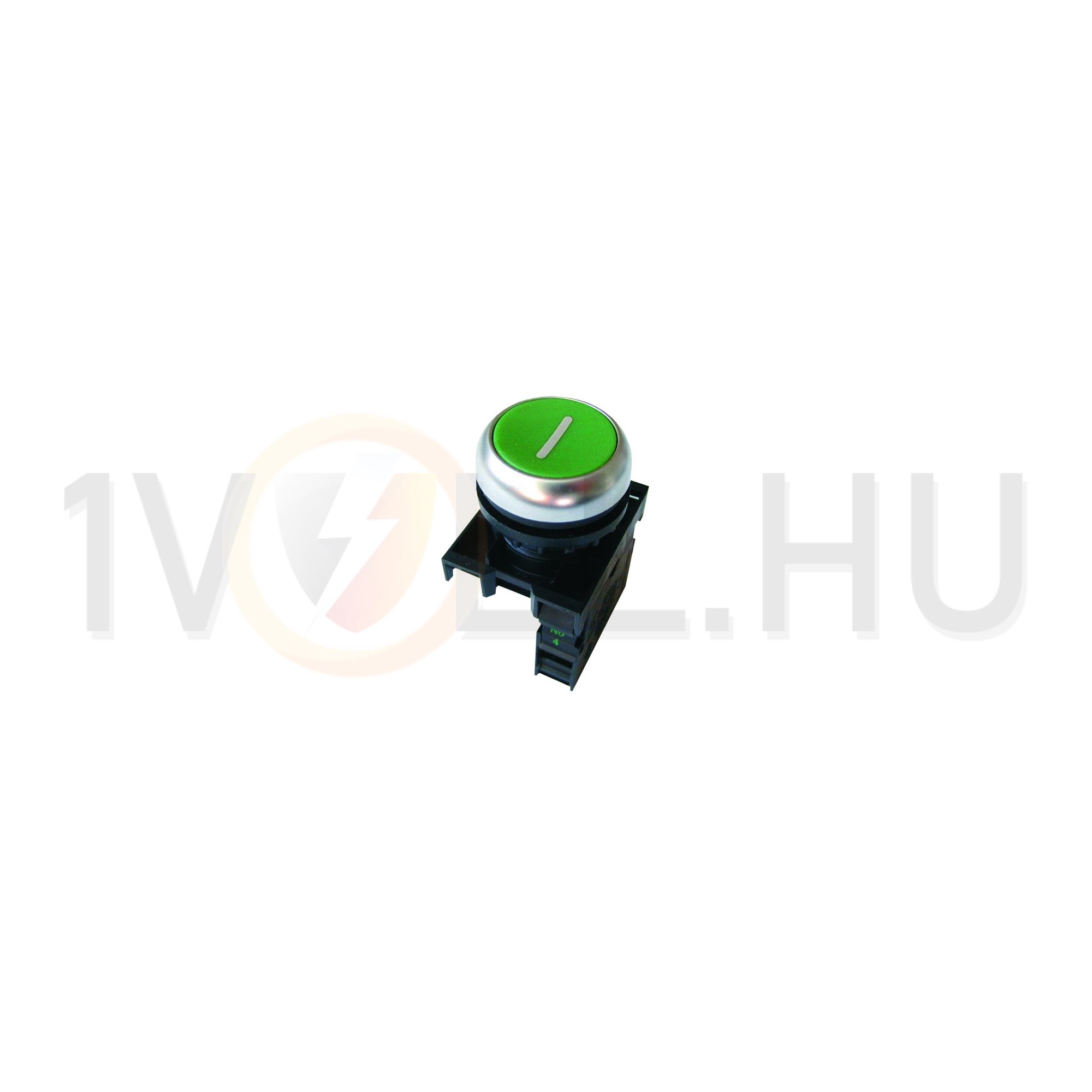 Nyomógomb komplett műa. d22 zöld lapos visszaugró 1z csavaros kerek M22-D-G-X1/K10 EATON - 216512