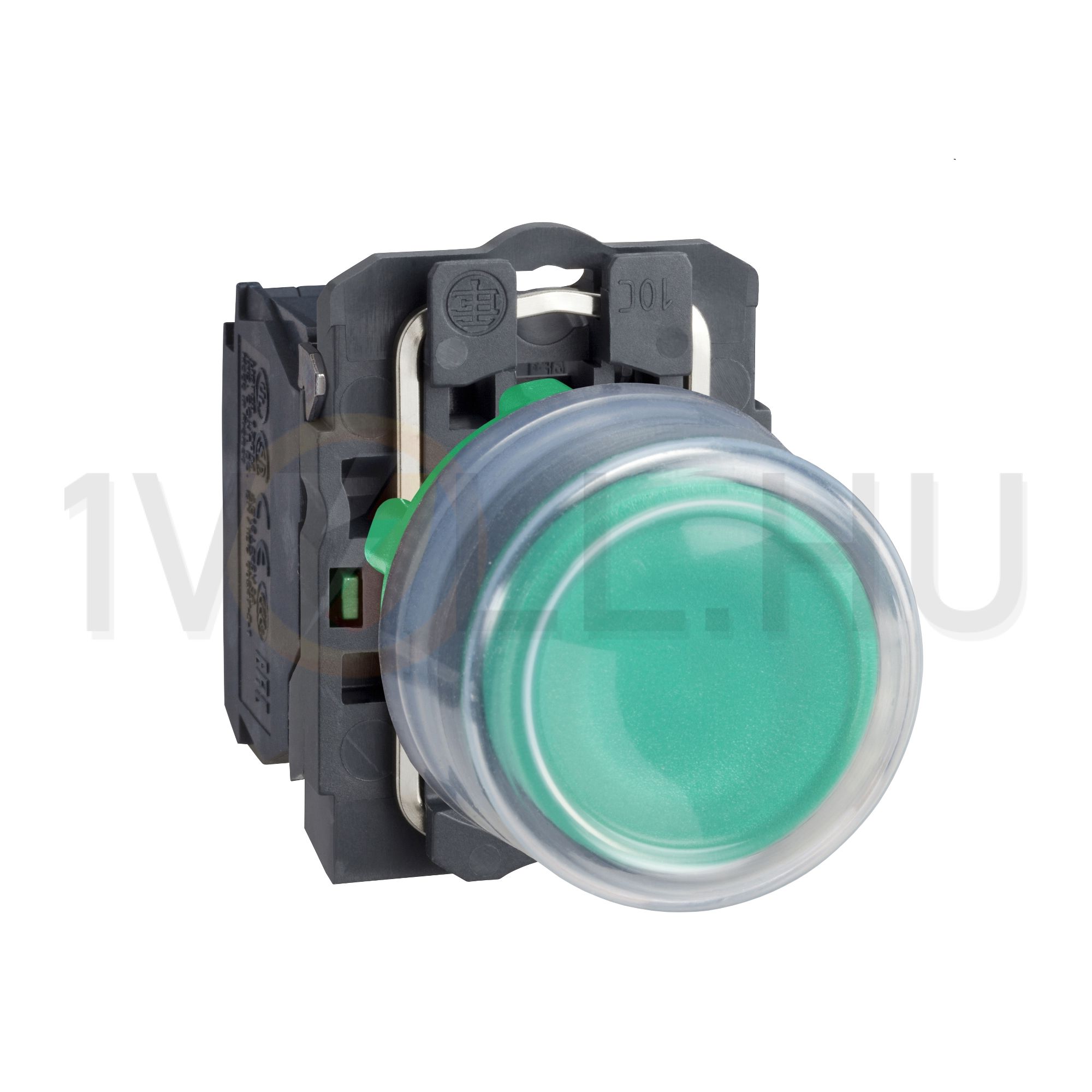 Nyomógomb komplett műa. d22 zöld magas visszaugró 1z csavaros kerek IP66 Harmony XB5 Schneider - XB5AP31