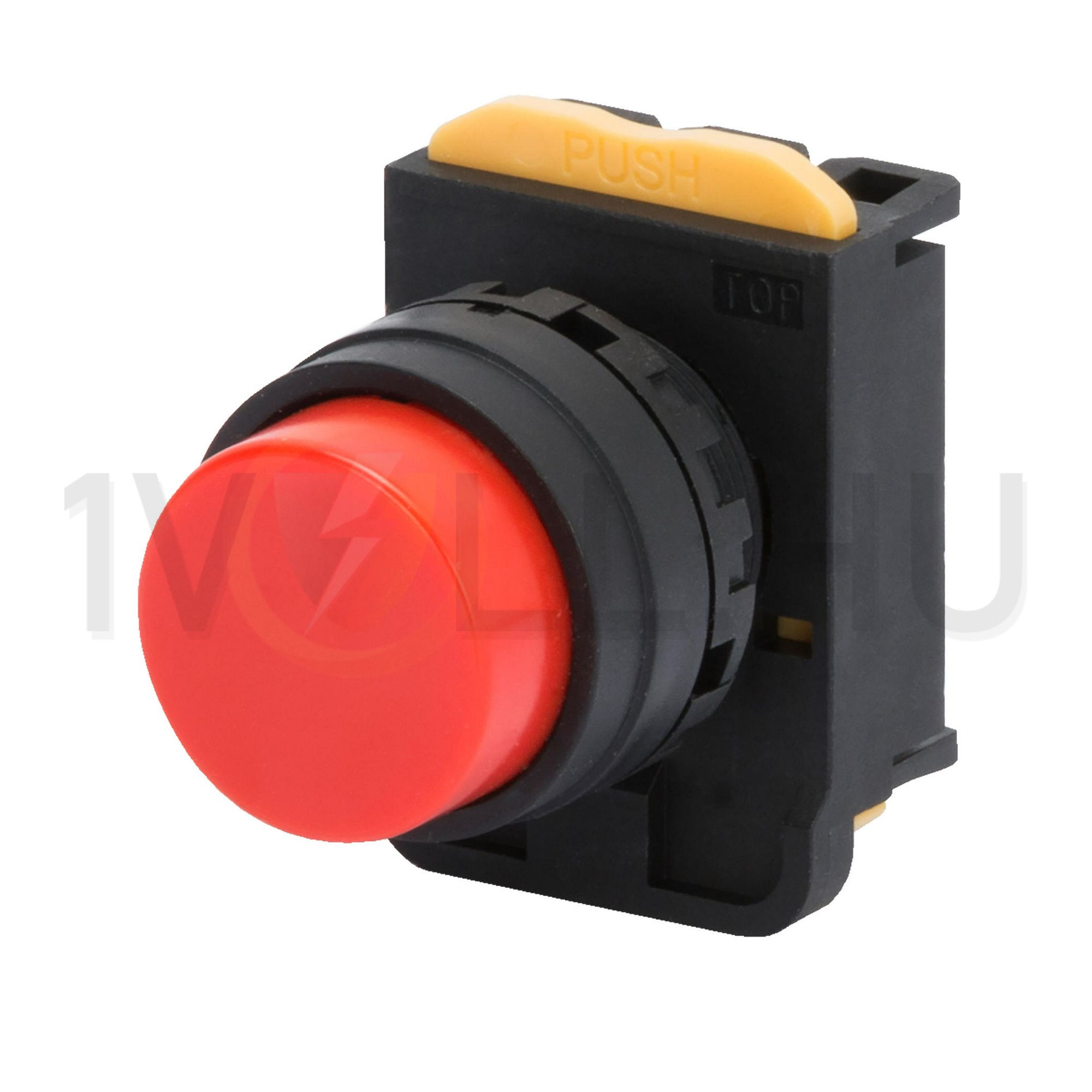 Nyomógombfej műanyag d22 magas piros reteszelt kerek visszaugró 74PS GEWISS - GW74311