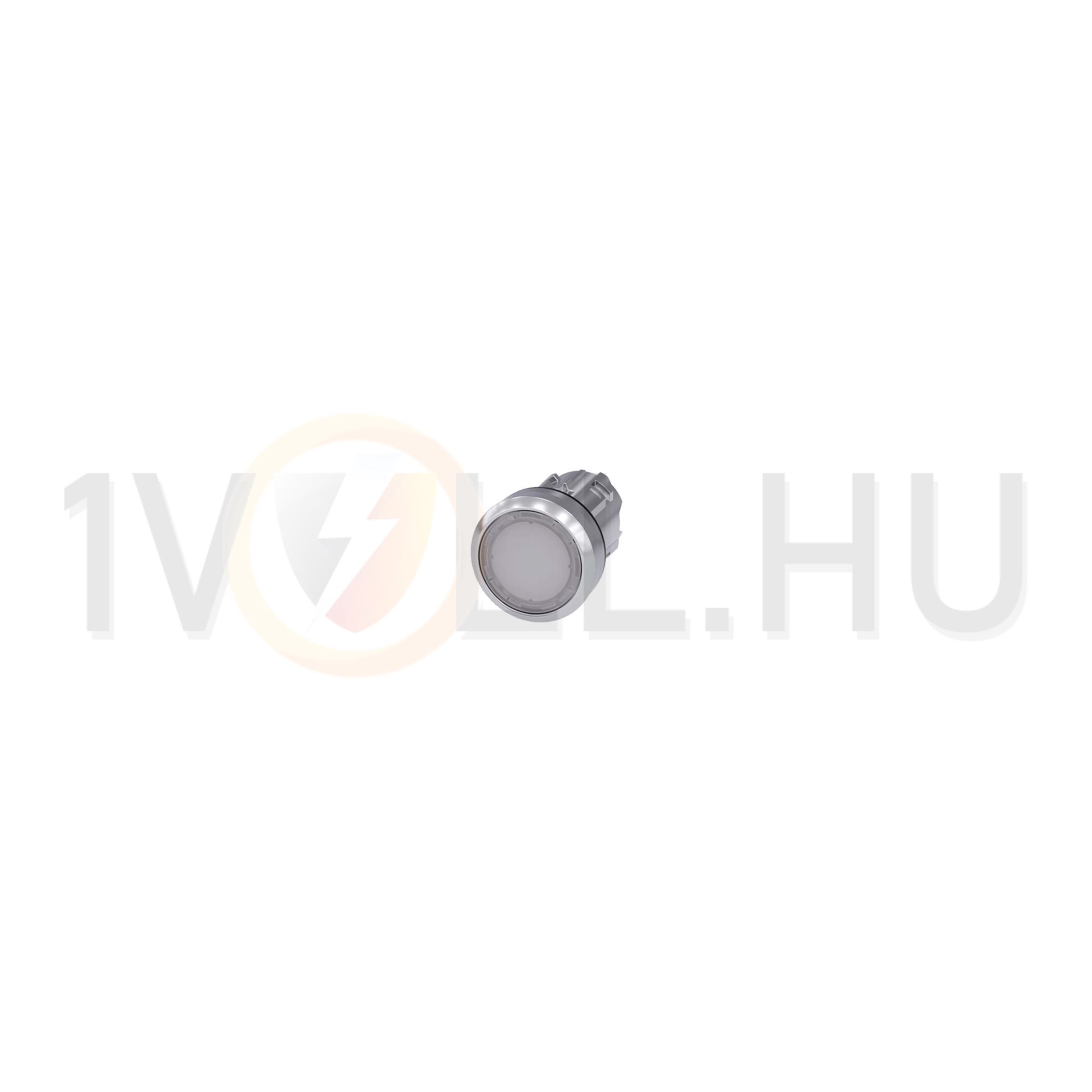 Nyomógombfej műanyag d22 világító lapos fehér visszaugró kerek SIRIUS ACT SIEMENS - 3SU1051-0AB60-0AA0