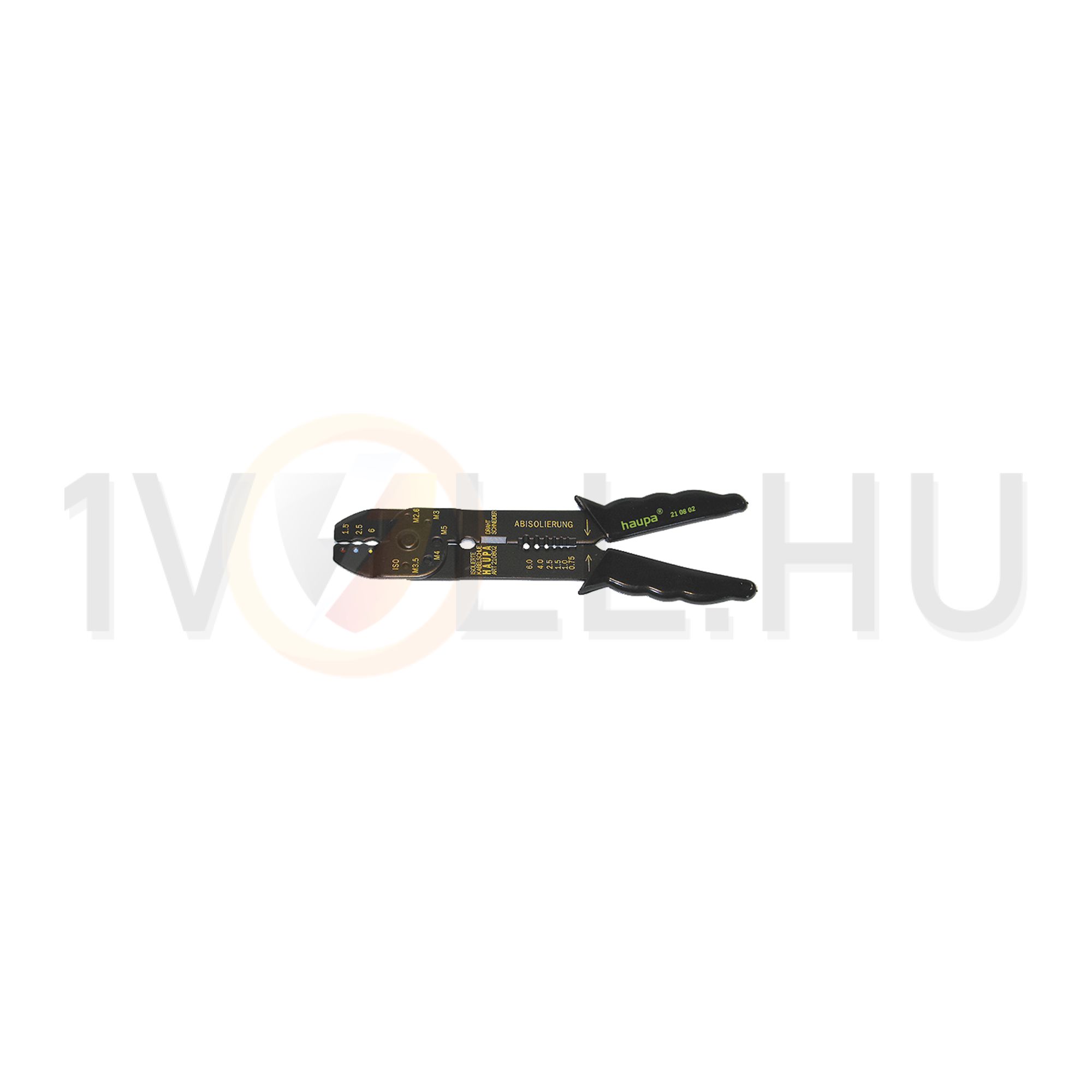 Présfogó szigetelt saruhoz drótvágóval, csupaszítóval egyéb felhasználás-hoz 0,5-6mm2 Haupa - 210802