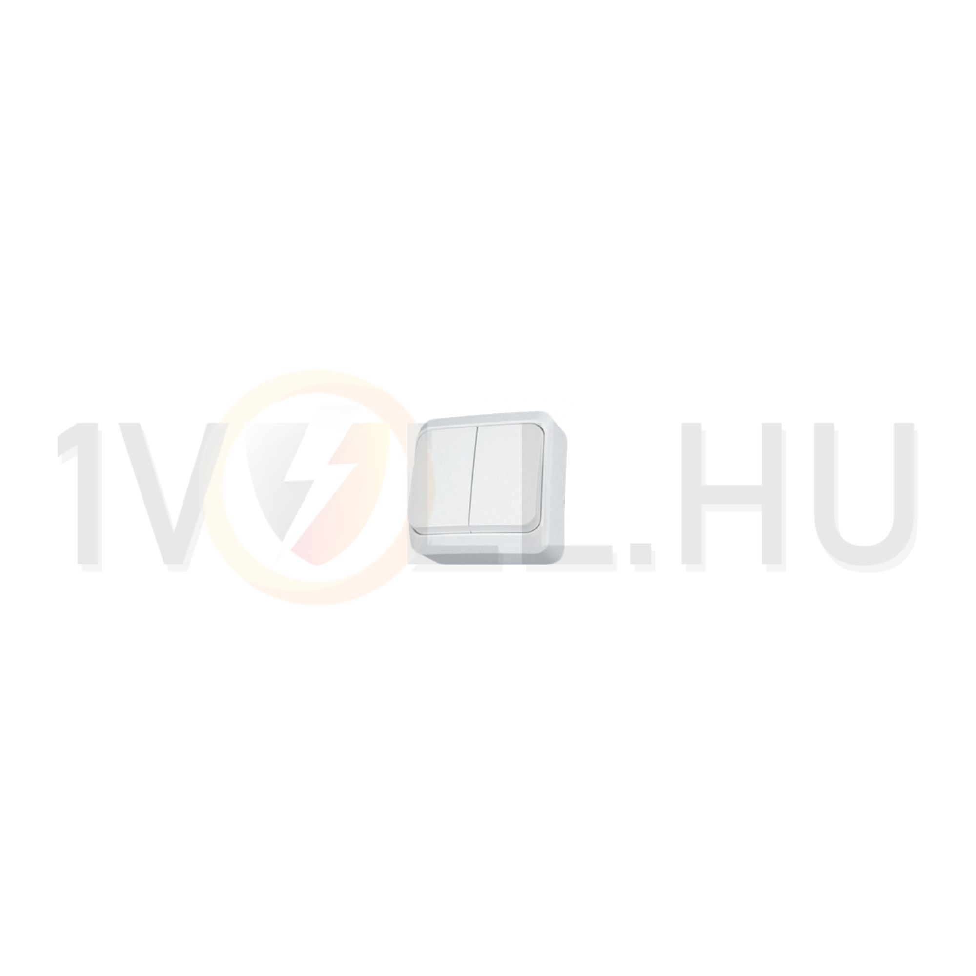 Prima 105 2x1P csillárkapcsoló betét komplett házban fehér falonkívüli IP20 1- Schneider - WDE001050