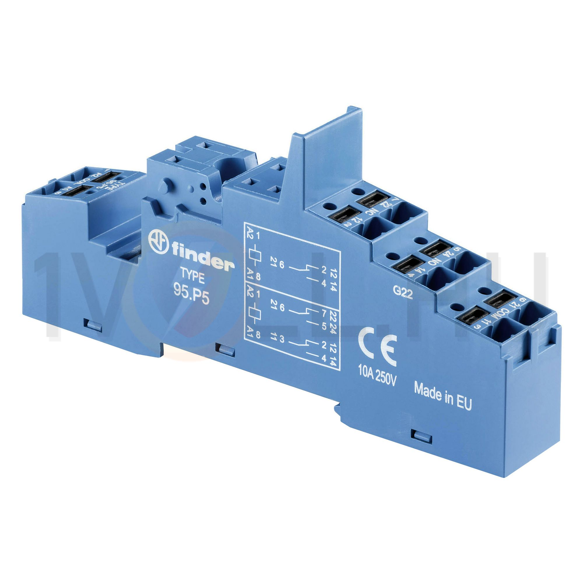 Reléfoglalat 40.51/52/61-hez dugaszolós DIN (kalap)sín 35mm 95.P5 FINDER - 95P5