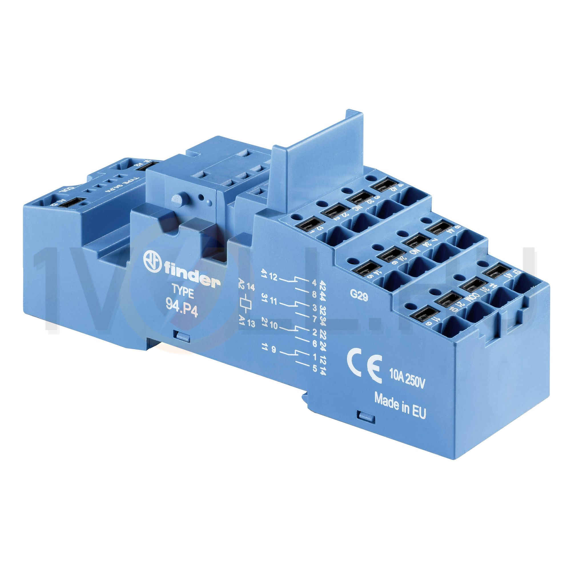 Reléfoglalat 55.32/34-hez dugaszolós DIN (kalap)sín 35mm 94.P4 FINDER - 94P4