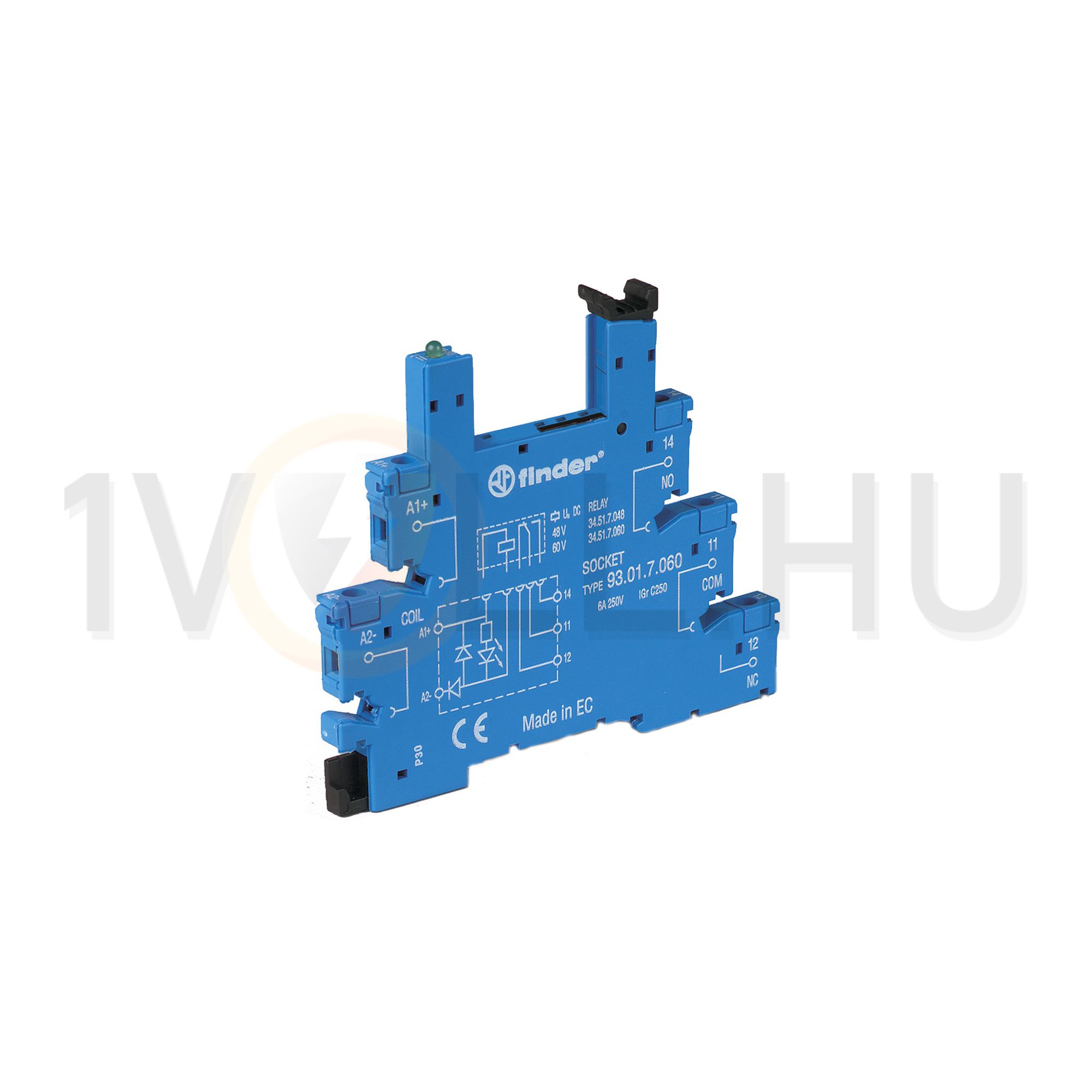 Reléfoglalat SSR csavaros DIN (kalap)sín 35mm 93.01.0.024 FINDER - 93010024