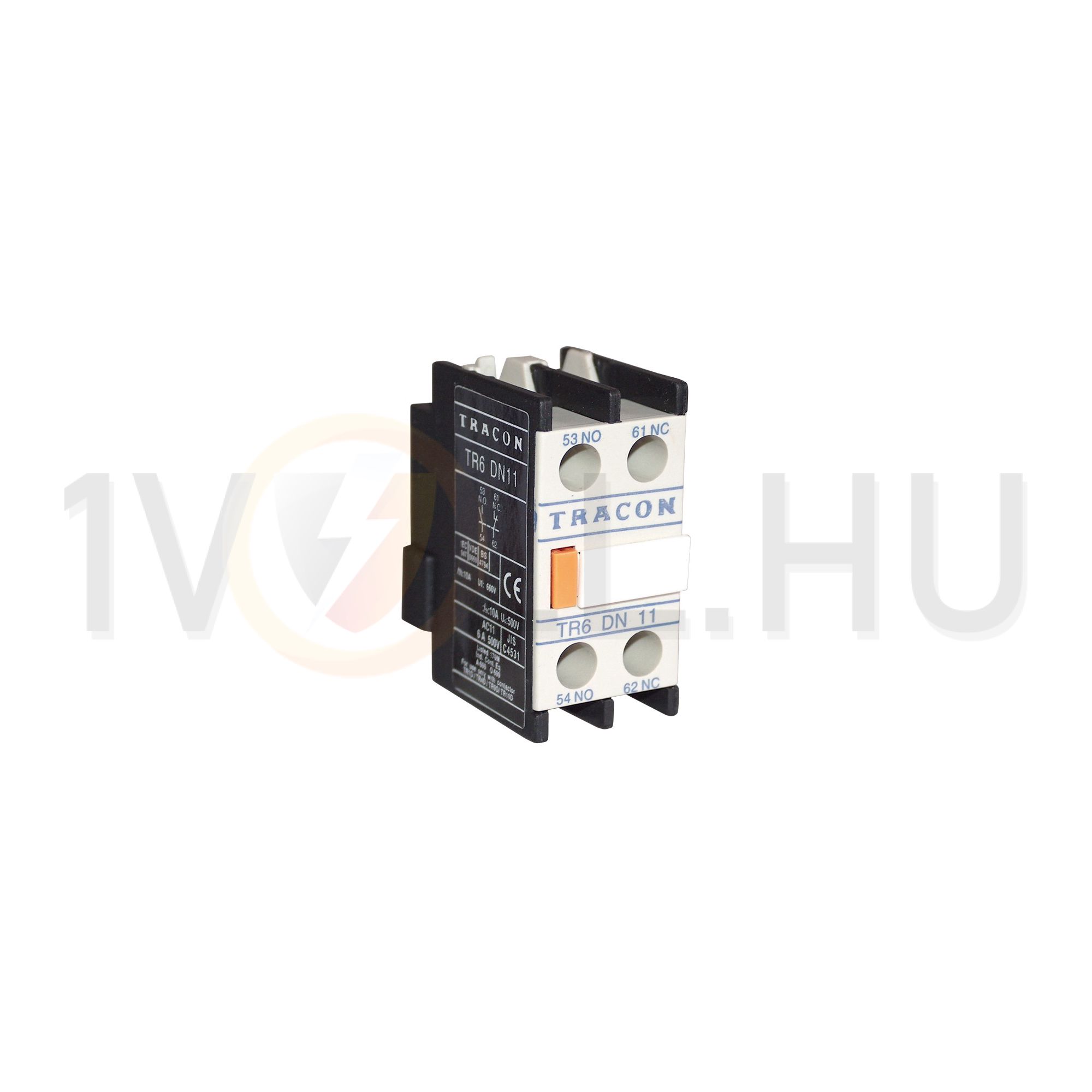 Segédérintkező blokk TR1D/F/E-hez rádugható 1ny 1z 2A/AC15/230V csavaros TRACON - TR6DN11