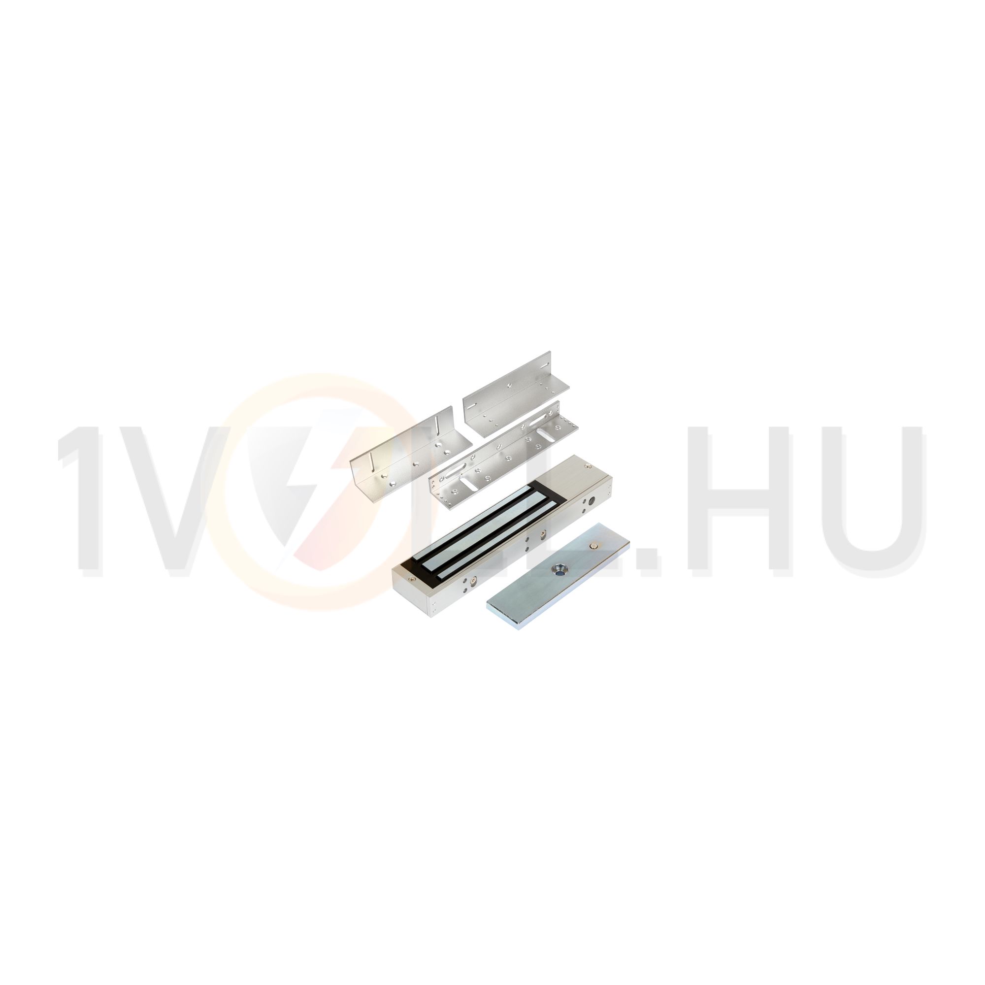 Síkmágnes Z-L konzol-szettel 12/24VDC 2800N-hatóerő szögletes falonkívüli alumínium OVERGATE - KIT-ZOA-280