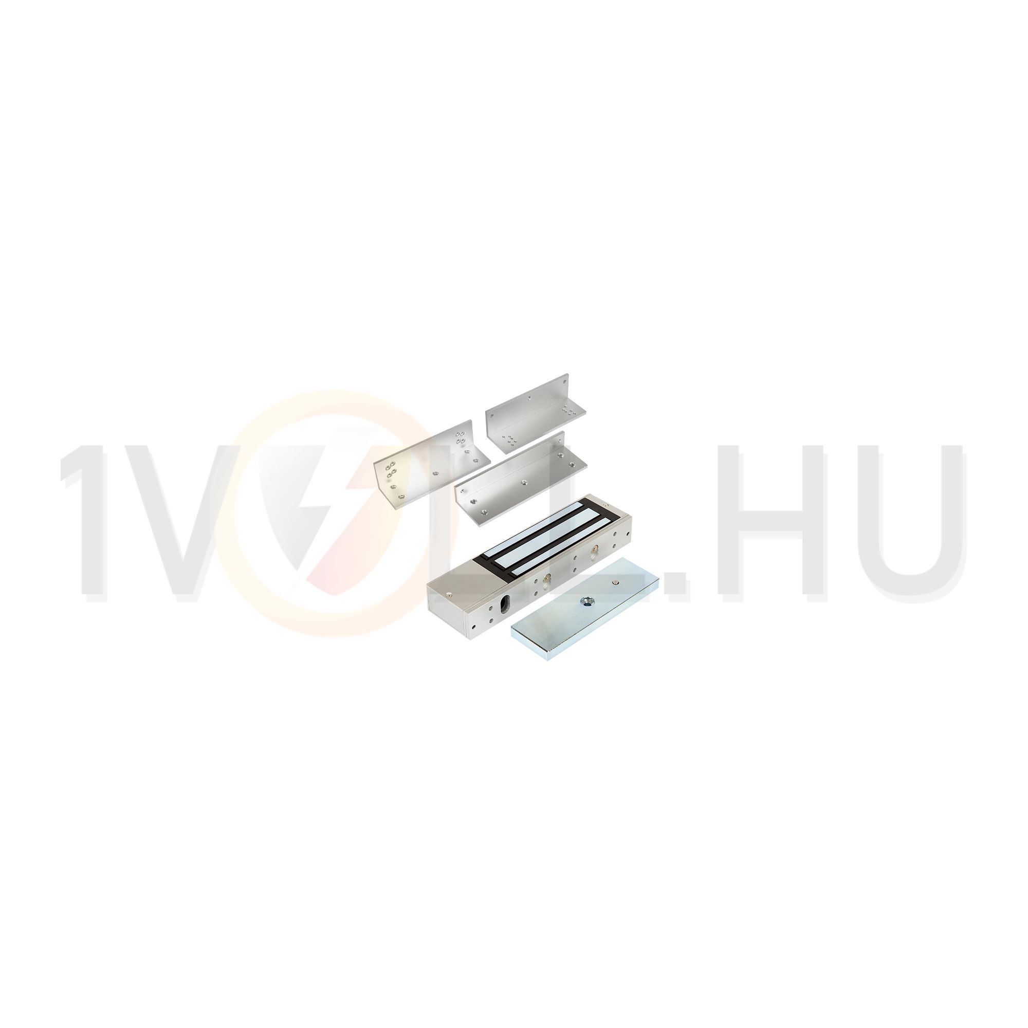Síkmágnes Z-L konzol-szettel 12/24VDC 5000N-hatóerő szögletes falonkívüli alumínium OVERGATE - KIT-ZOA-500