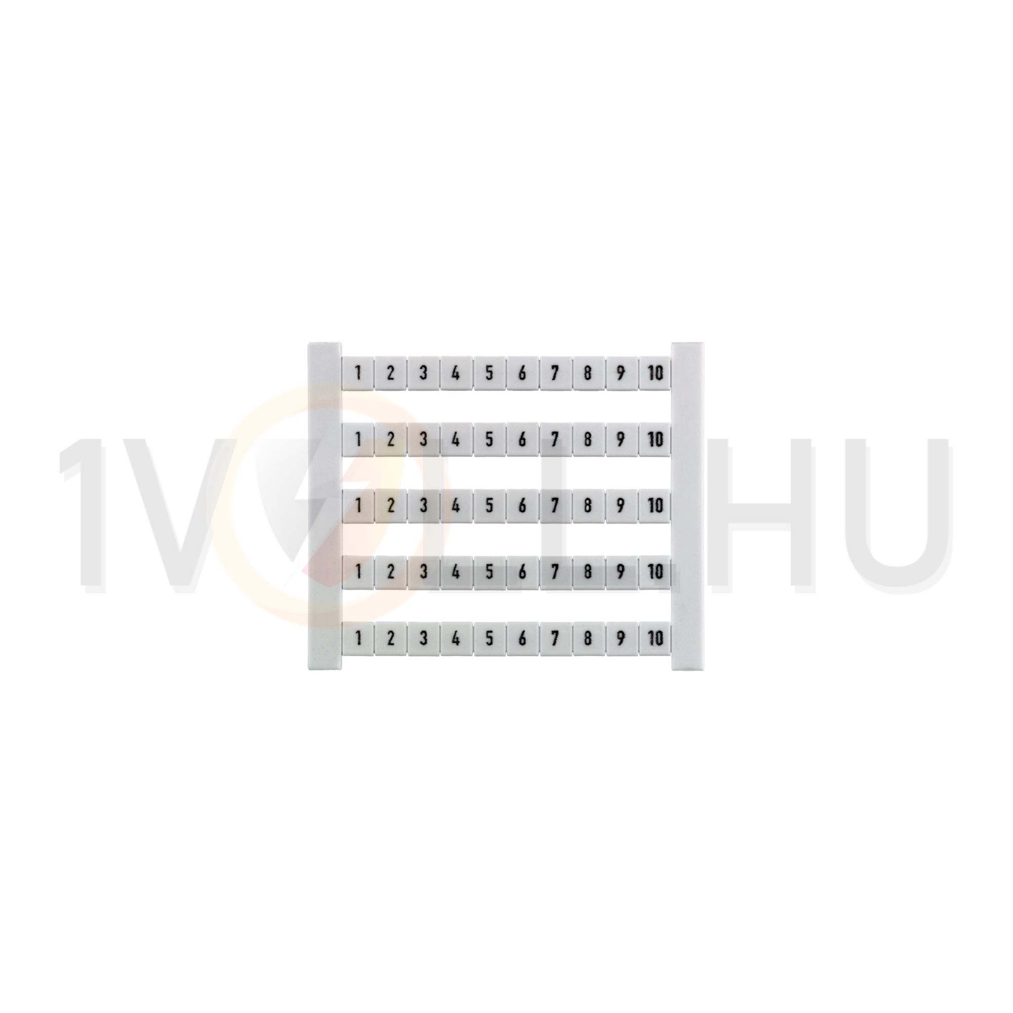 Sorkapocsjelölő lap 1-10 vízszintes fehér 5mm-modultáv DEK 5 FWZ 1-10 Weidmüller - 0523060001