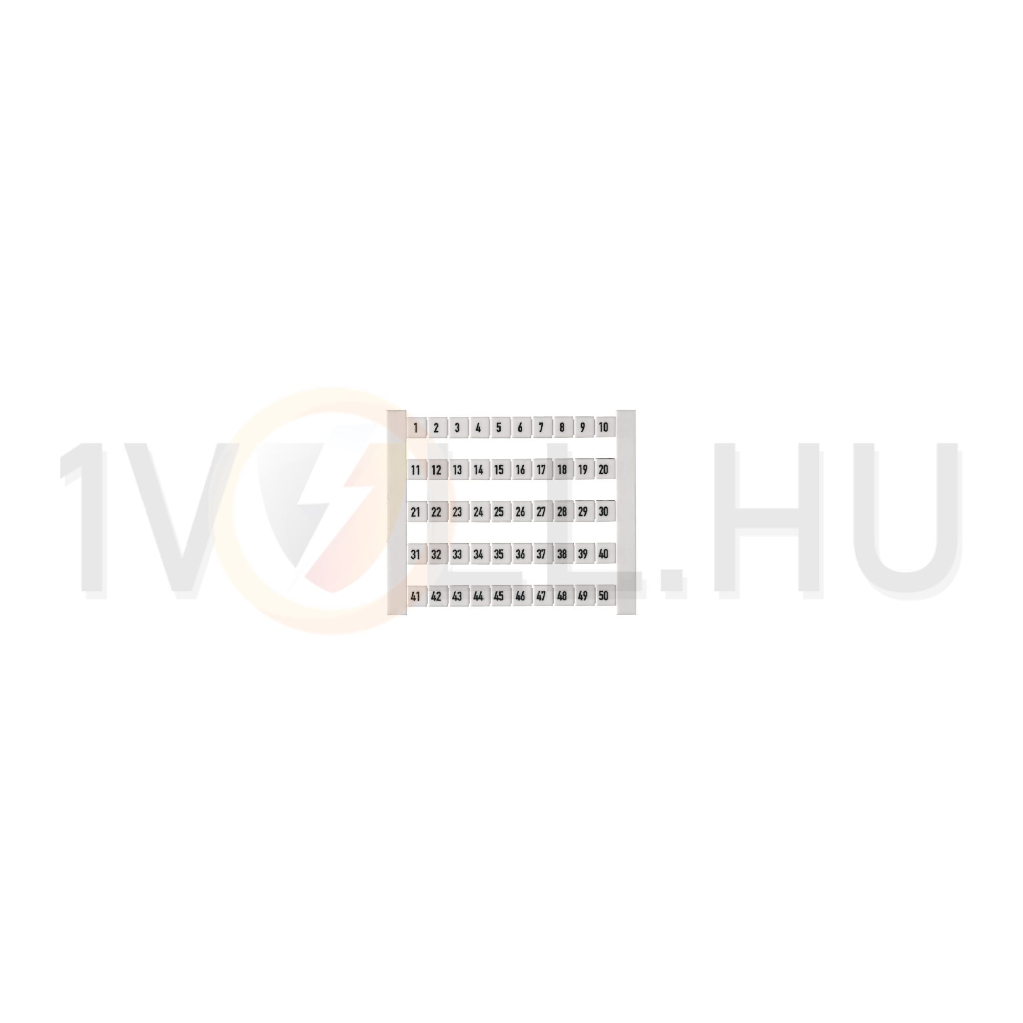 Sorkapocsjelölő lap 1-50 vízszintes fehér 5mm-modultáv DEK 5 FW 1-50 Weidmüller - 0473460001