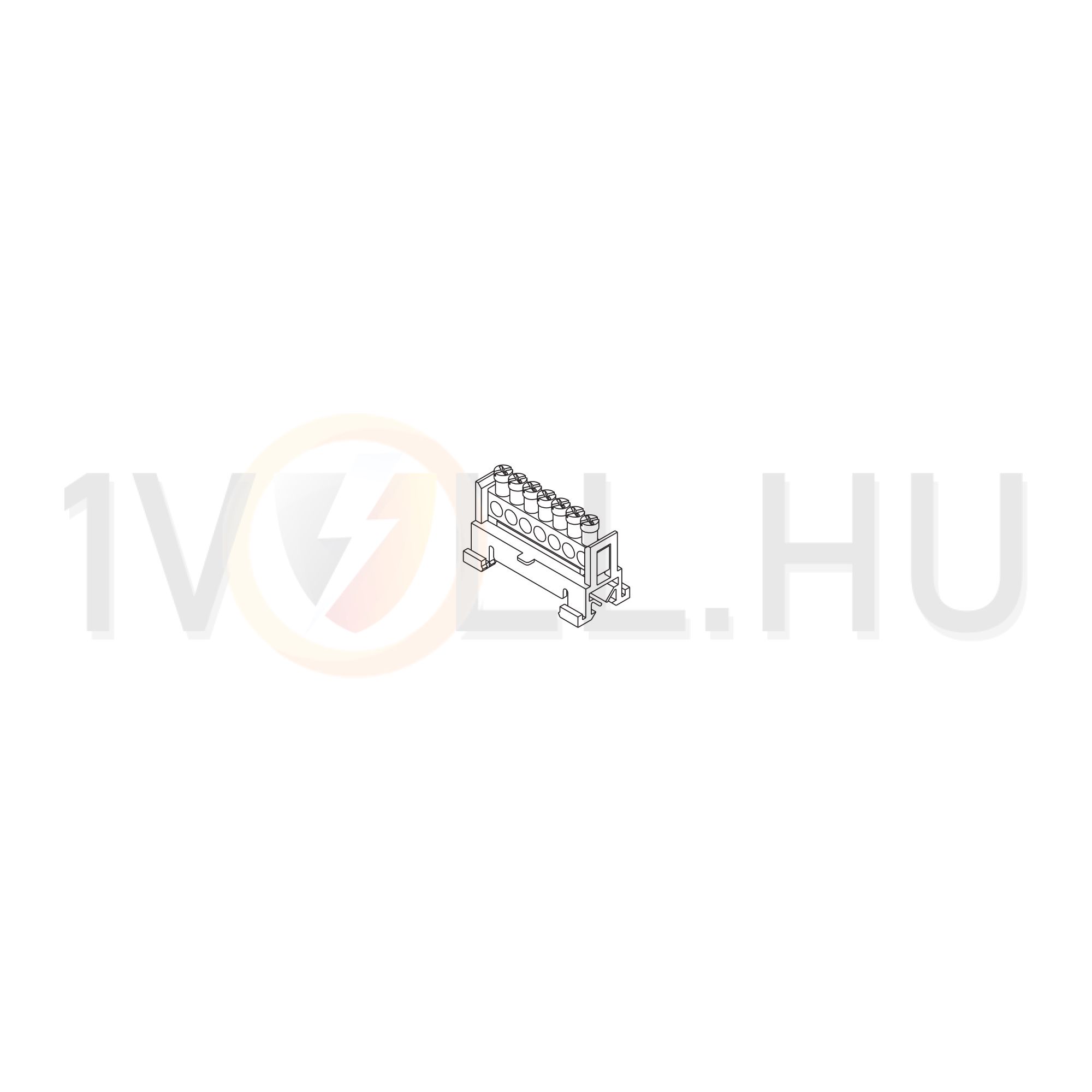 Sorkapocssín 63A zöld 1P csavaros 7csatl./16mm2 kalapsínre N/PE7 Pollmann - 2020206