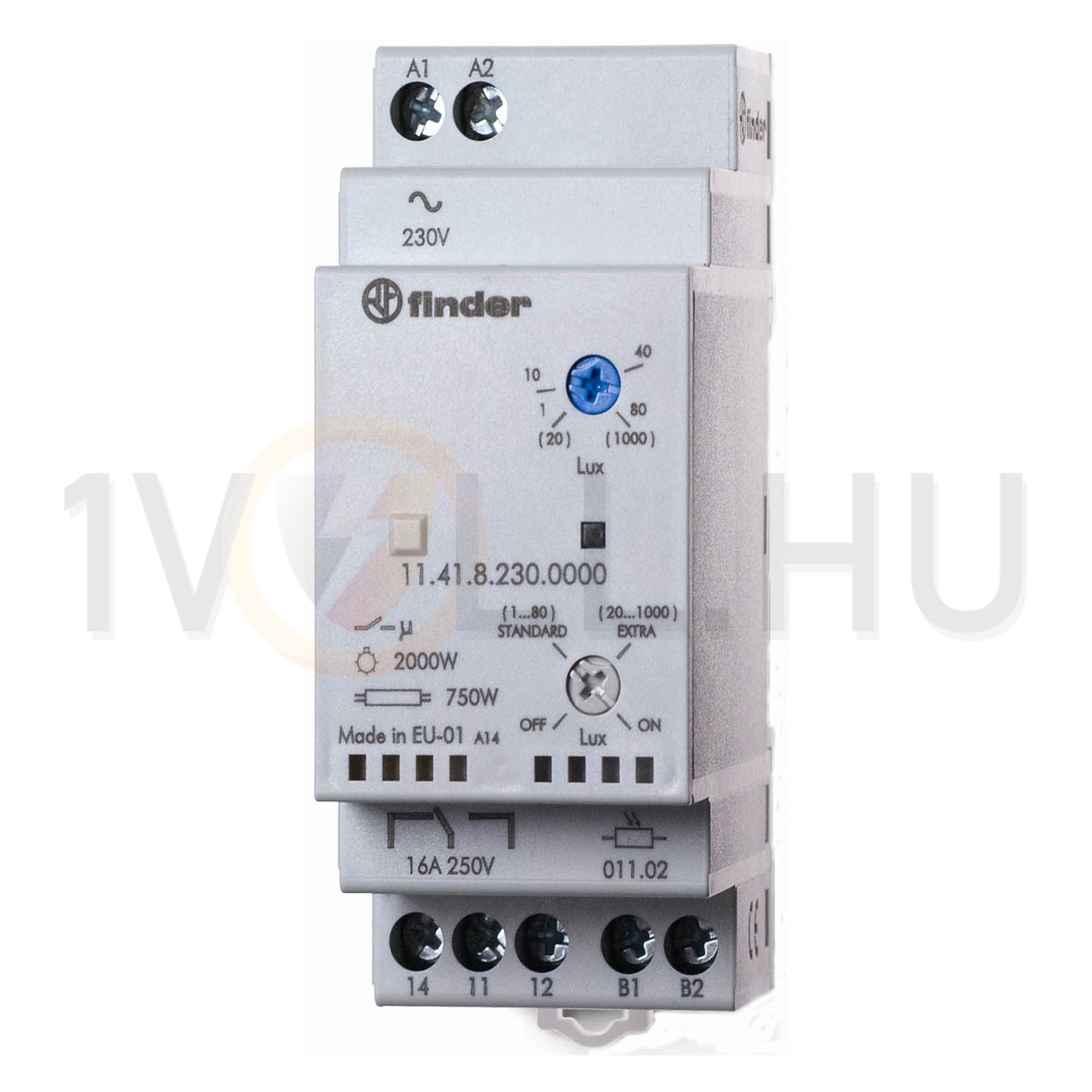 Sorolható alkonykapcsoló érzékelővel 230V 50-60Hz 1-1000lx 2000W/izzó 2M 11.41.8.230.0000 FINDER - 114182300000