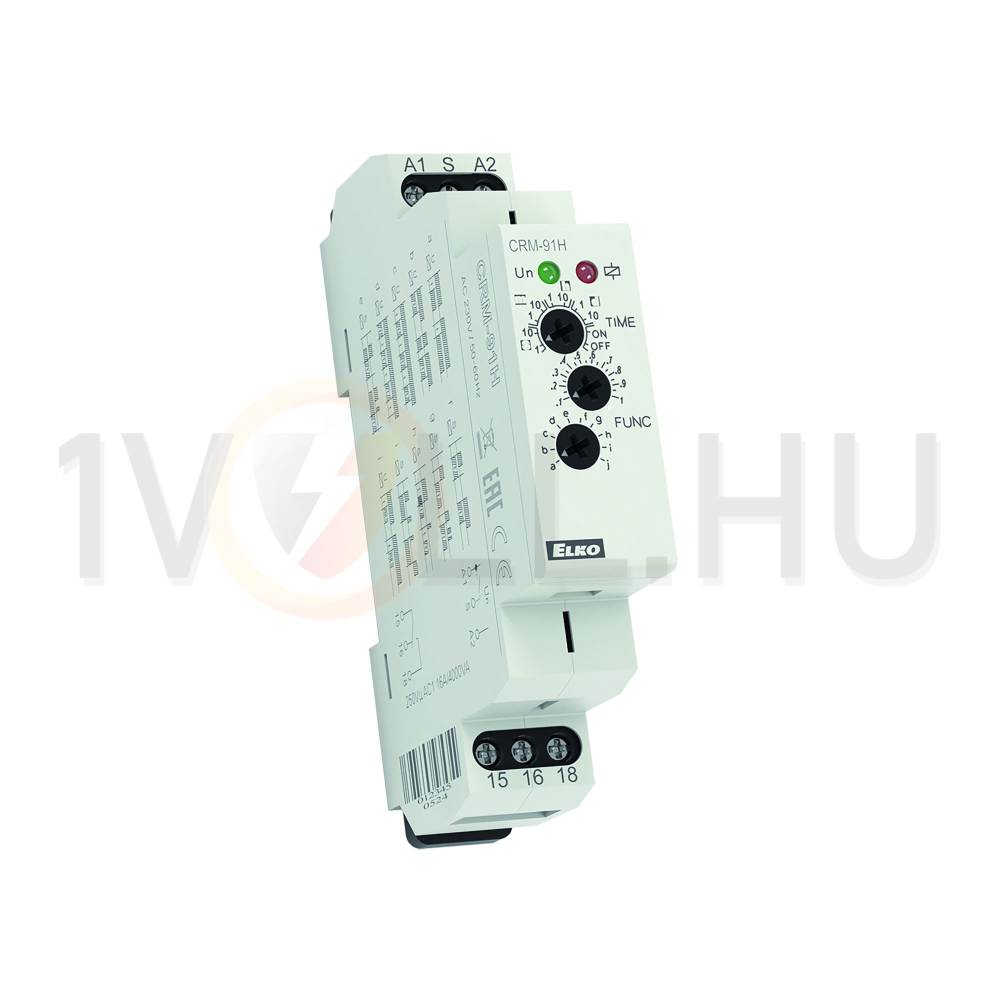 Sorolható időrelé 10-funkciós 0,1s-10nap 230V AC-műk. 250V AC CRM-91H/230V Elko EP - 1244