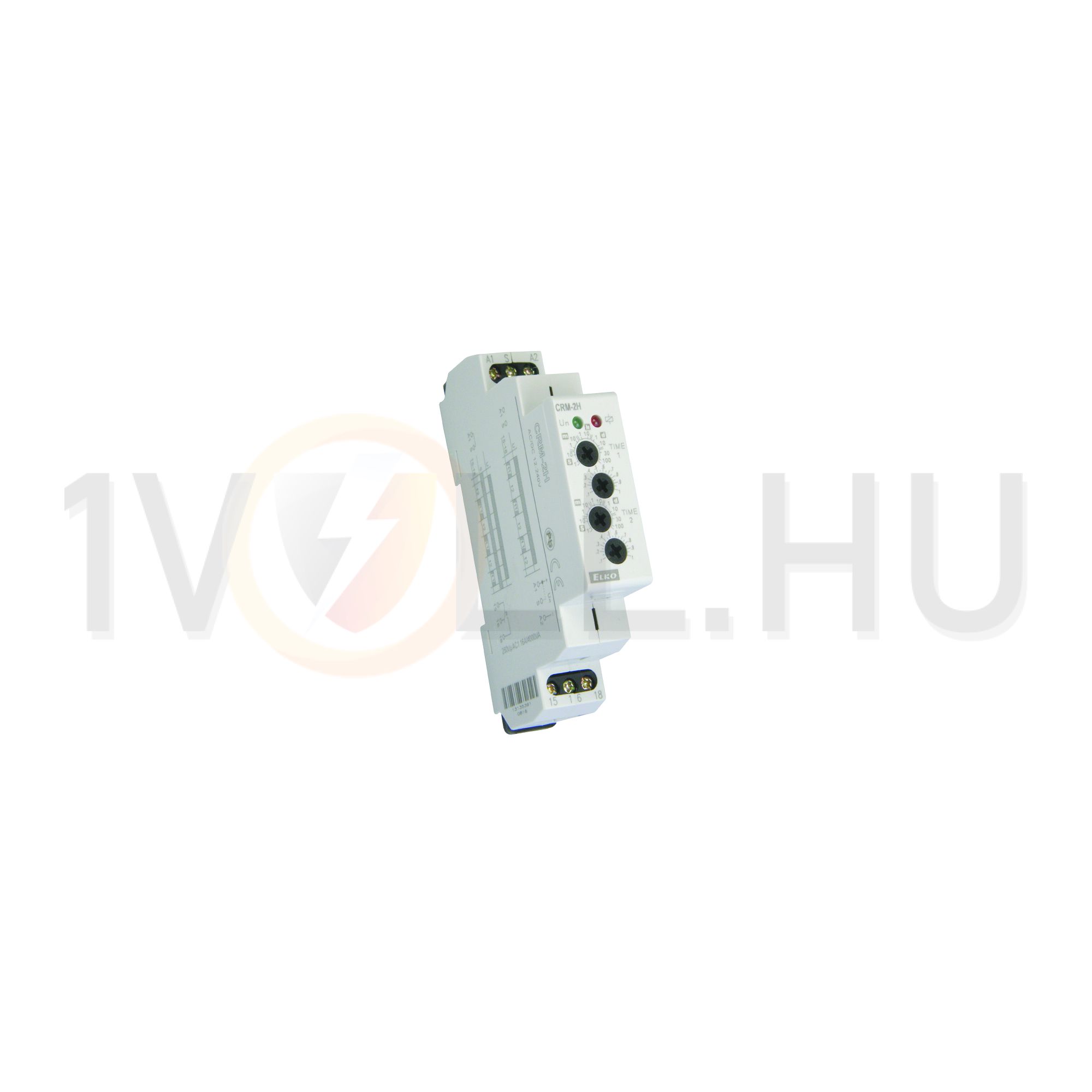 Sorolható időrelé 2-funkciós ütemadó 0,1s-10nap 12-240V AC/DC-műk. 1-v 16A CRM-2H/UNI Elko EP - 1300