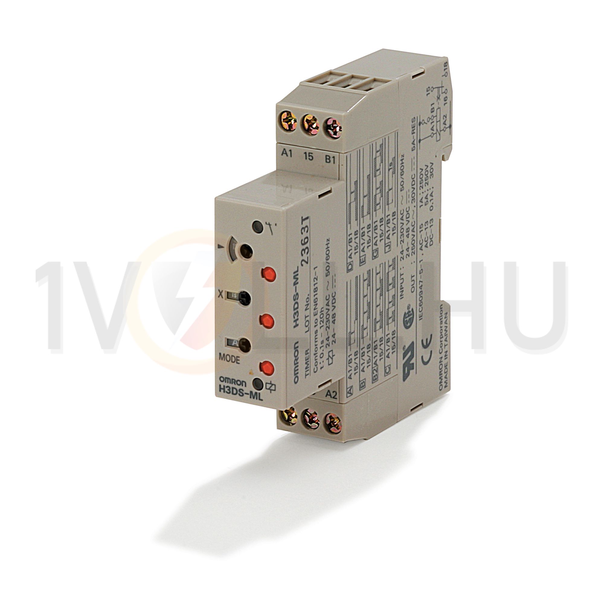 Sorolható időrelé 8-funkciós 0,1s-120h 1-v 24-230V50Hz 24-48VDC H3DS-ML AC/DC OMI OMRON - 670946