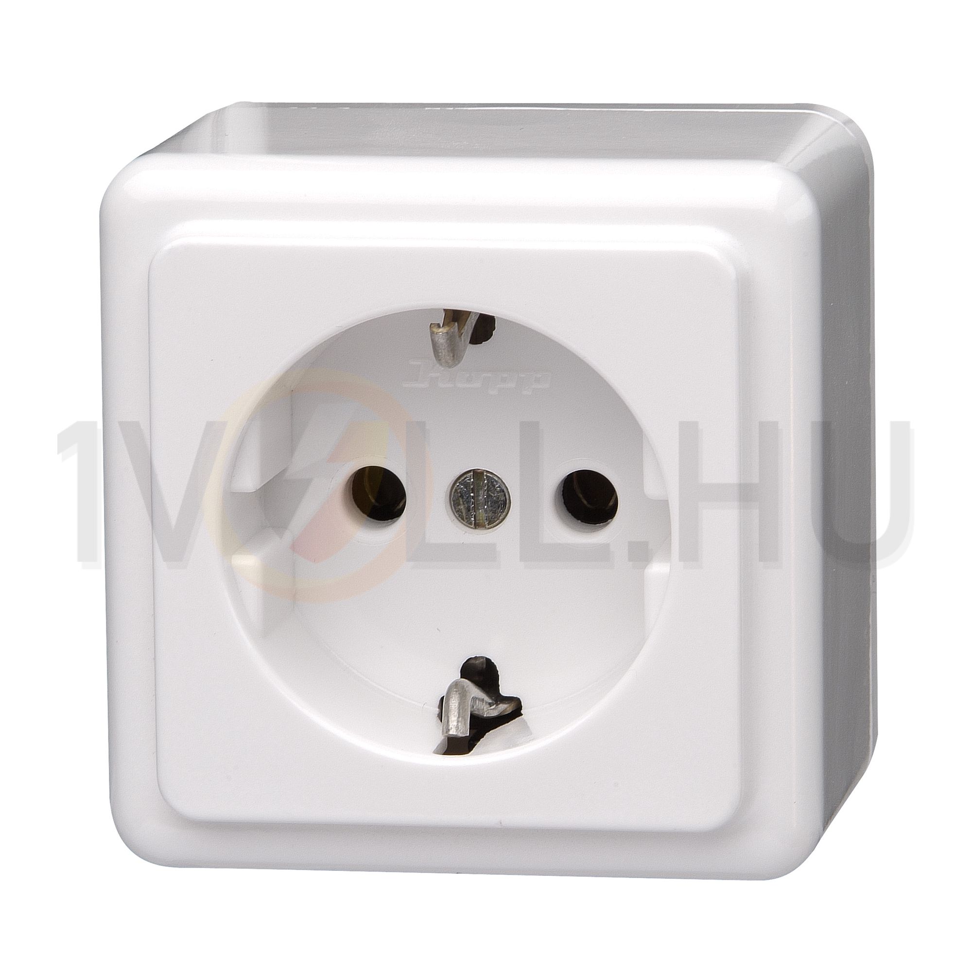 Standard 162 dugalj földelt fehér IP20 falonkívüli rugós Kopp - 101802000