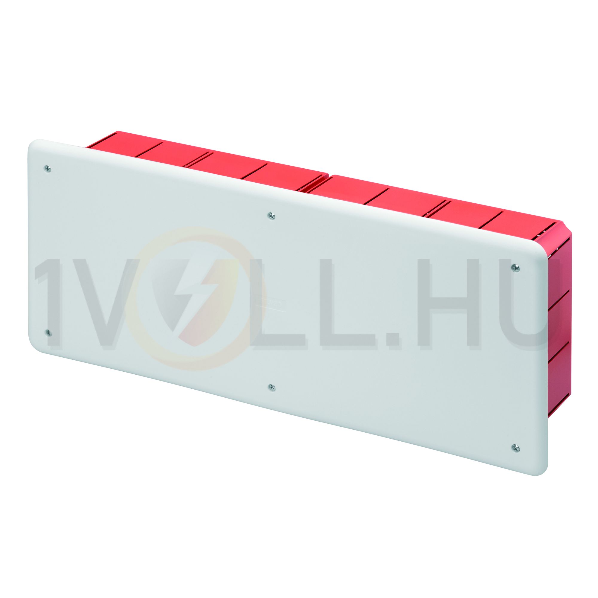 Süllyesztett kötő-/szerelvénydoboz DIN-sínnel téglalap 392mm x 152mm x műanyag piros 48PT GEWISS - GW48008