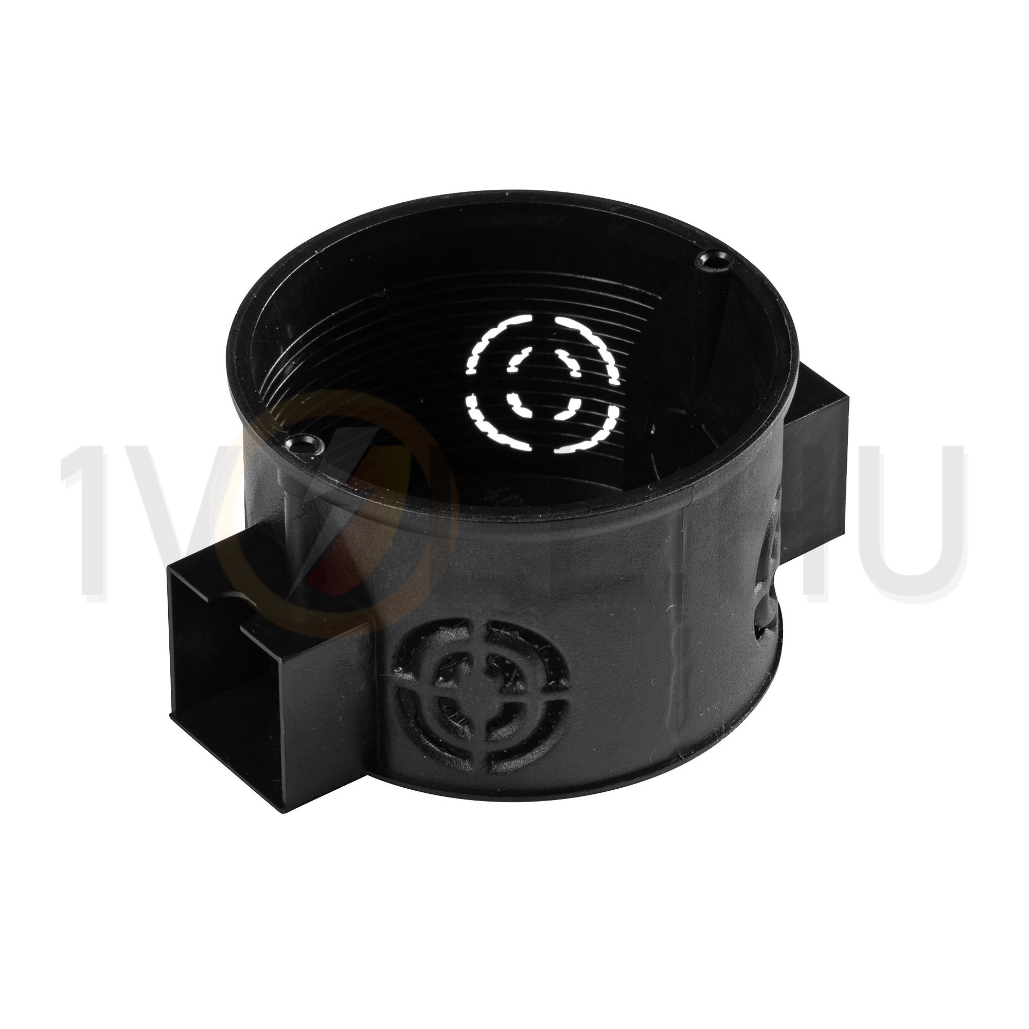 Süllyesztett szerelvénydoboz d65x41mm 1-es kerek 65mm-átmérő fekete műanyag BUDVILL - S1