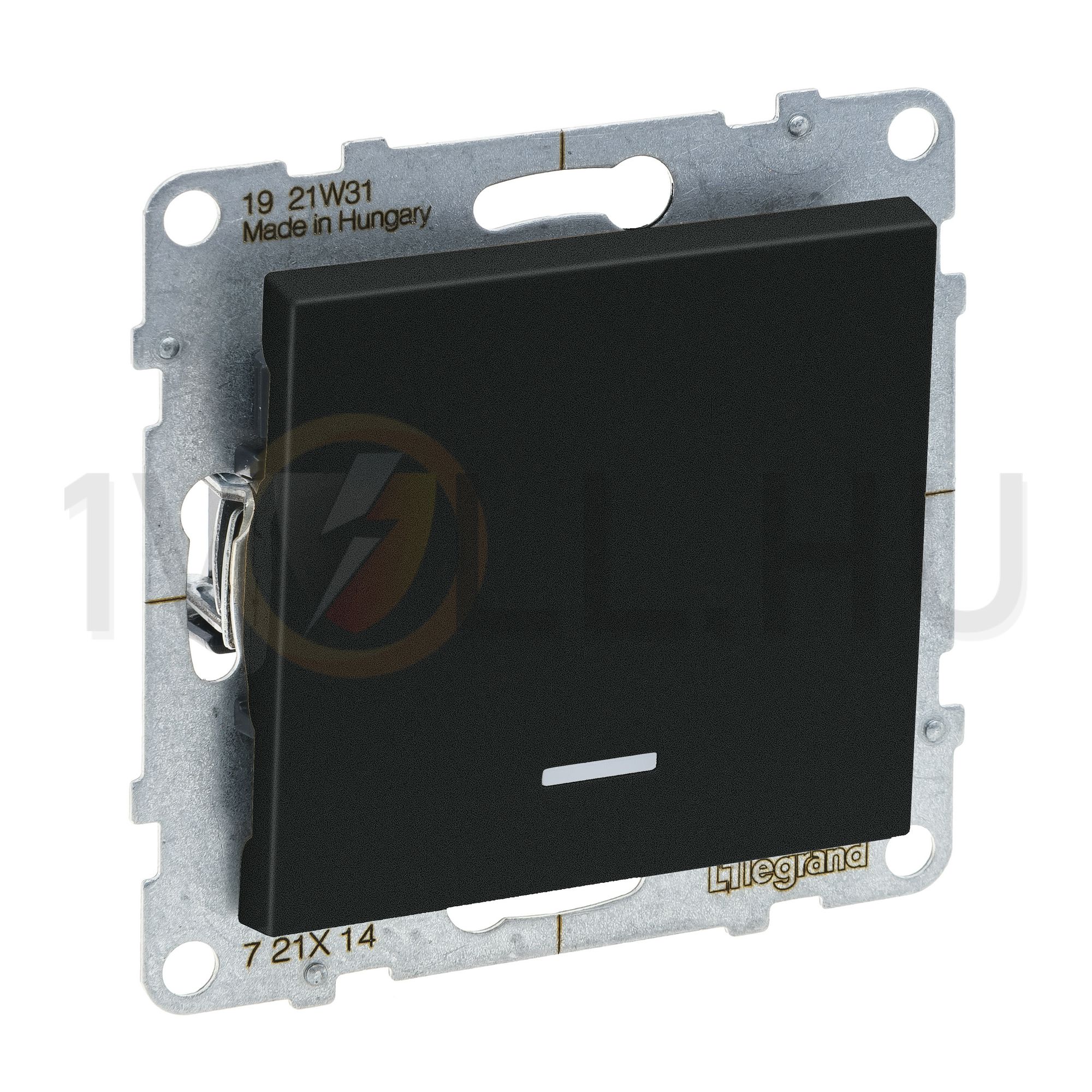 Suno 101 1P kapcsoló 101 1P kapcsoló betét közp. fedéllel fekete süllyesztett rugós IP20 LEGRAND - 721414