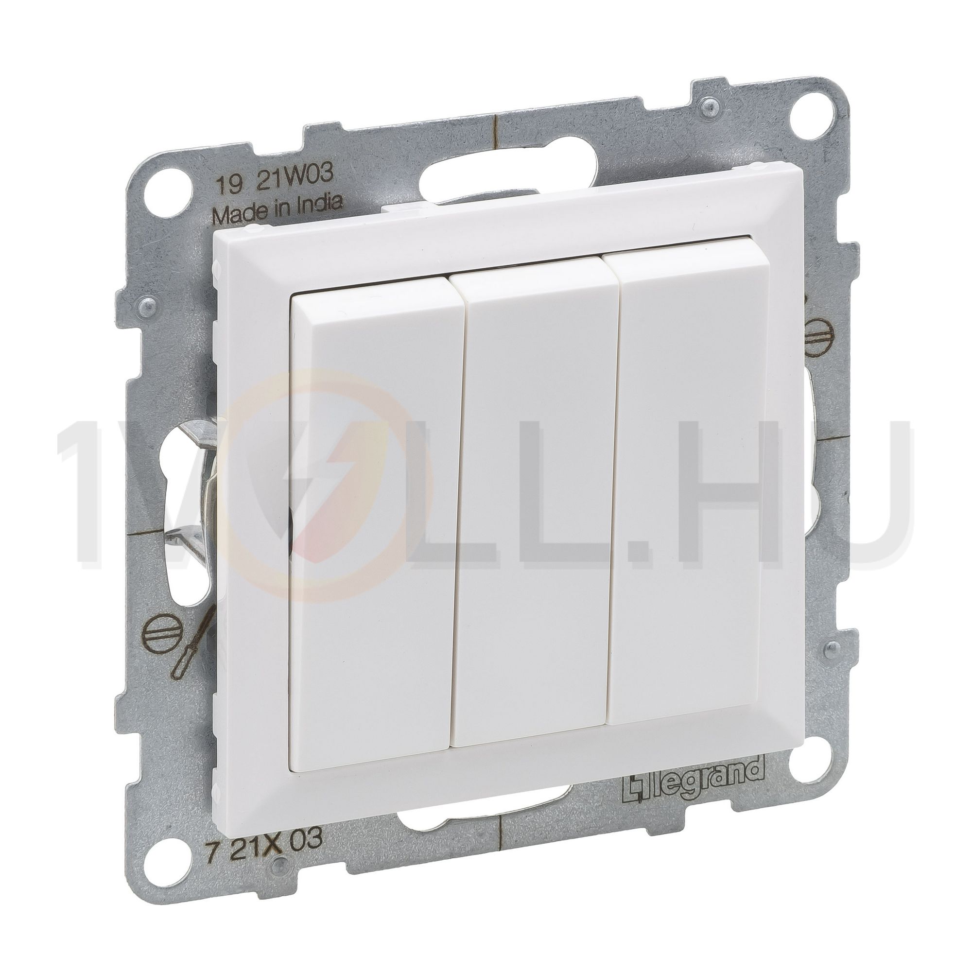 Suno 101/3 3x1P kapcsoló betét közp. fedéllel fehér süllyesztett csavaros IP20 LEGRAND - 721103