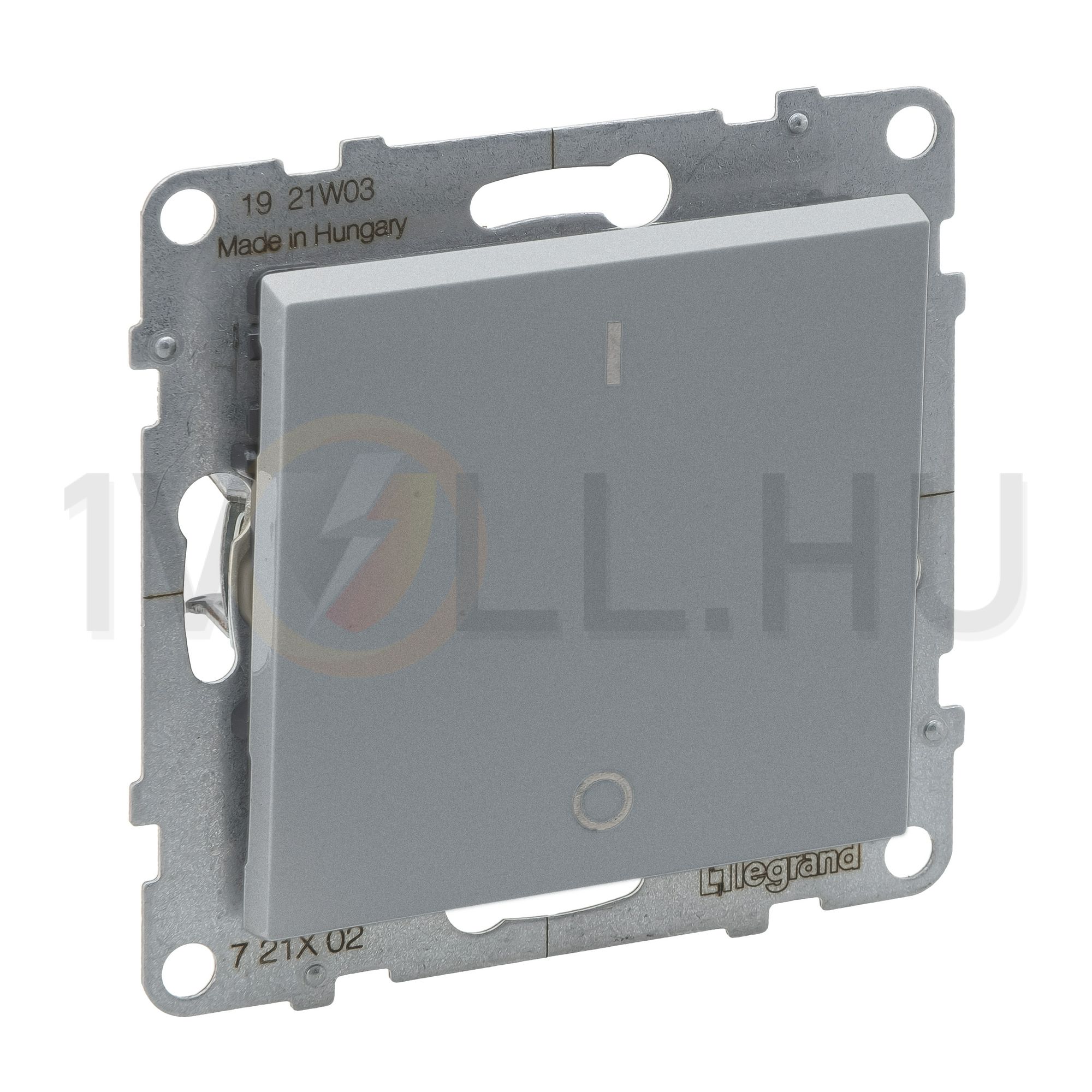 Suno 102 2P kapcsoló (O-I) 102 2P kapcsoló betét közp. fedéllel alumínium süllyesztett LEGRAND - 721302