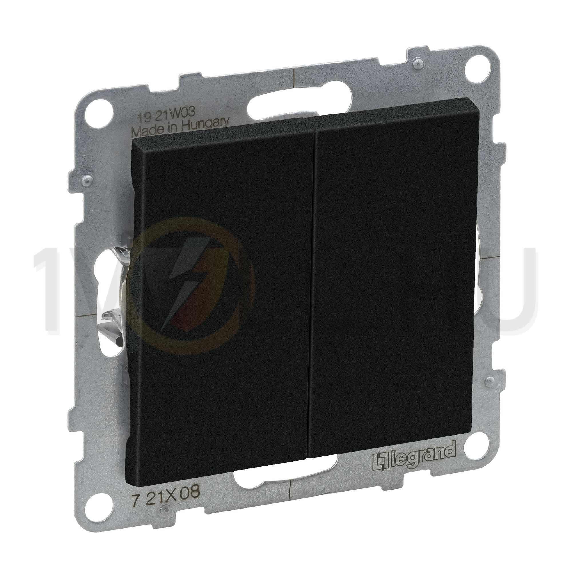 Suno 106+6 kettős váltókapcsoló 106+6 kettős váltókapcsoló betét közp. fedéllel fekete LEGRAND - 721408