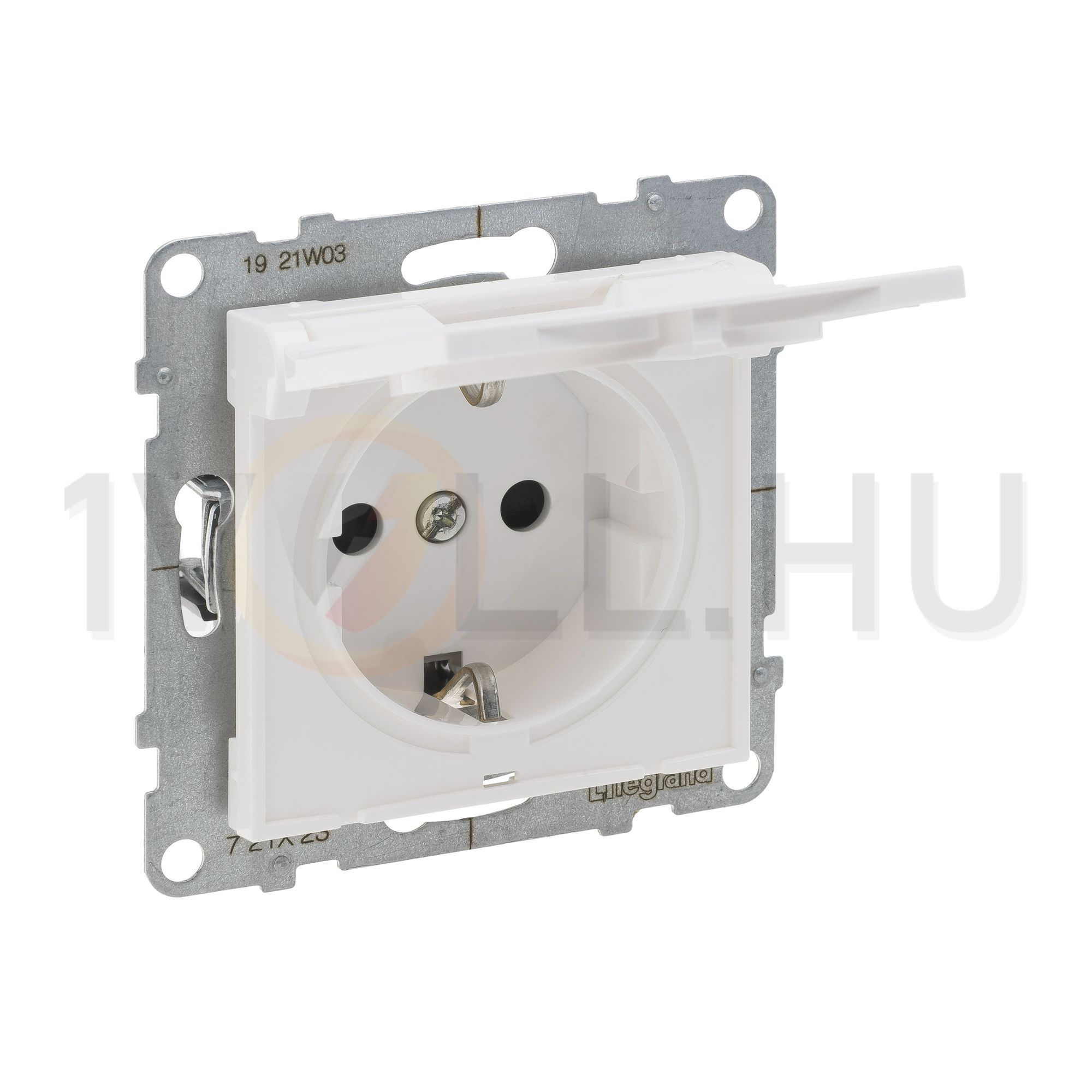 Suno 162 dugalj földelt csapófedéllel gyerekzárral fehér IP21 süllyesztett rugós LEGRAND - 721127