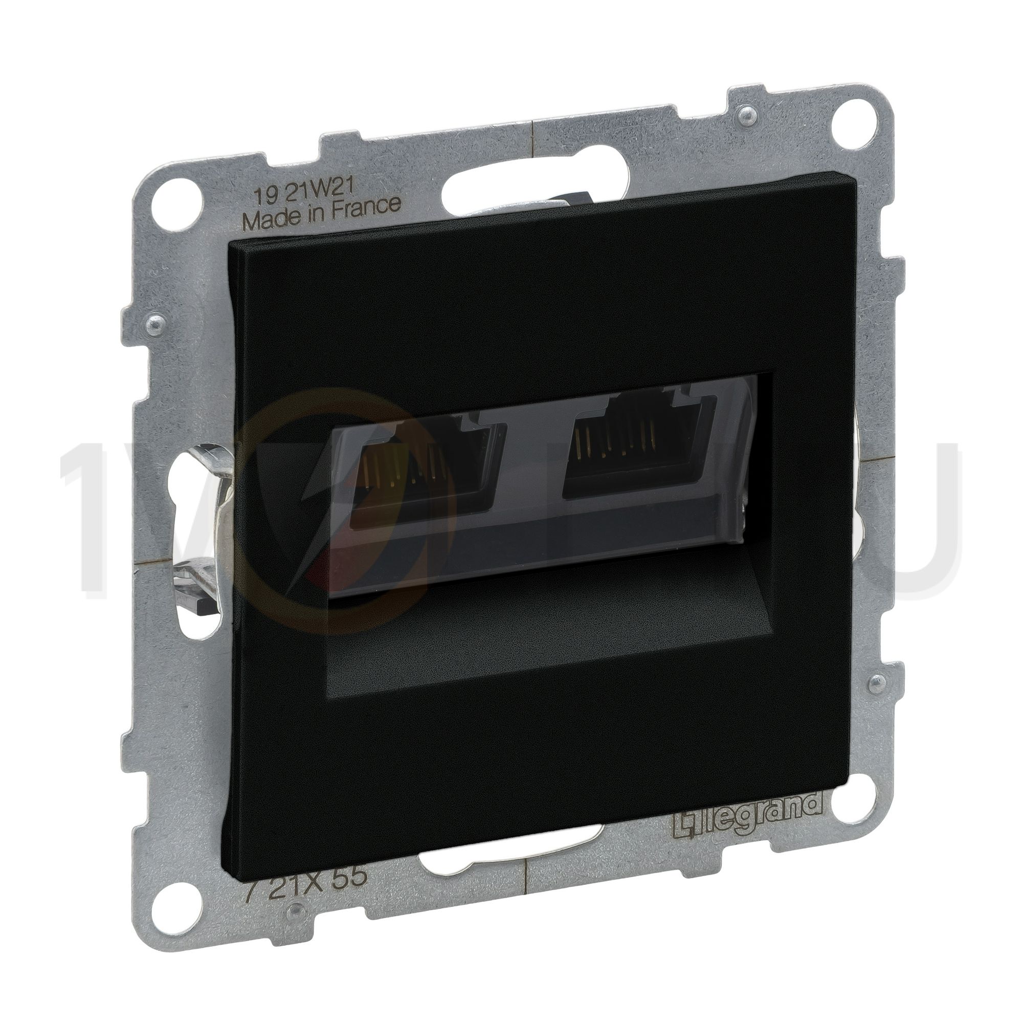 Suno adatcsatlakozó dugalj UTP 2xRJ45 8(8) Cat6A(TIA) fekete LEGRAND - 721455