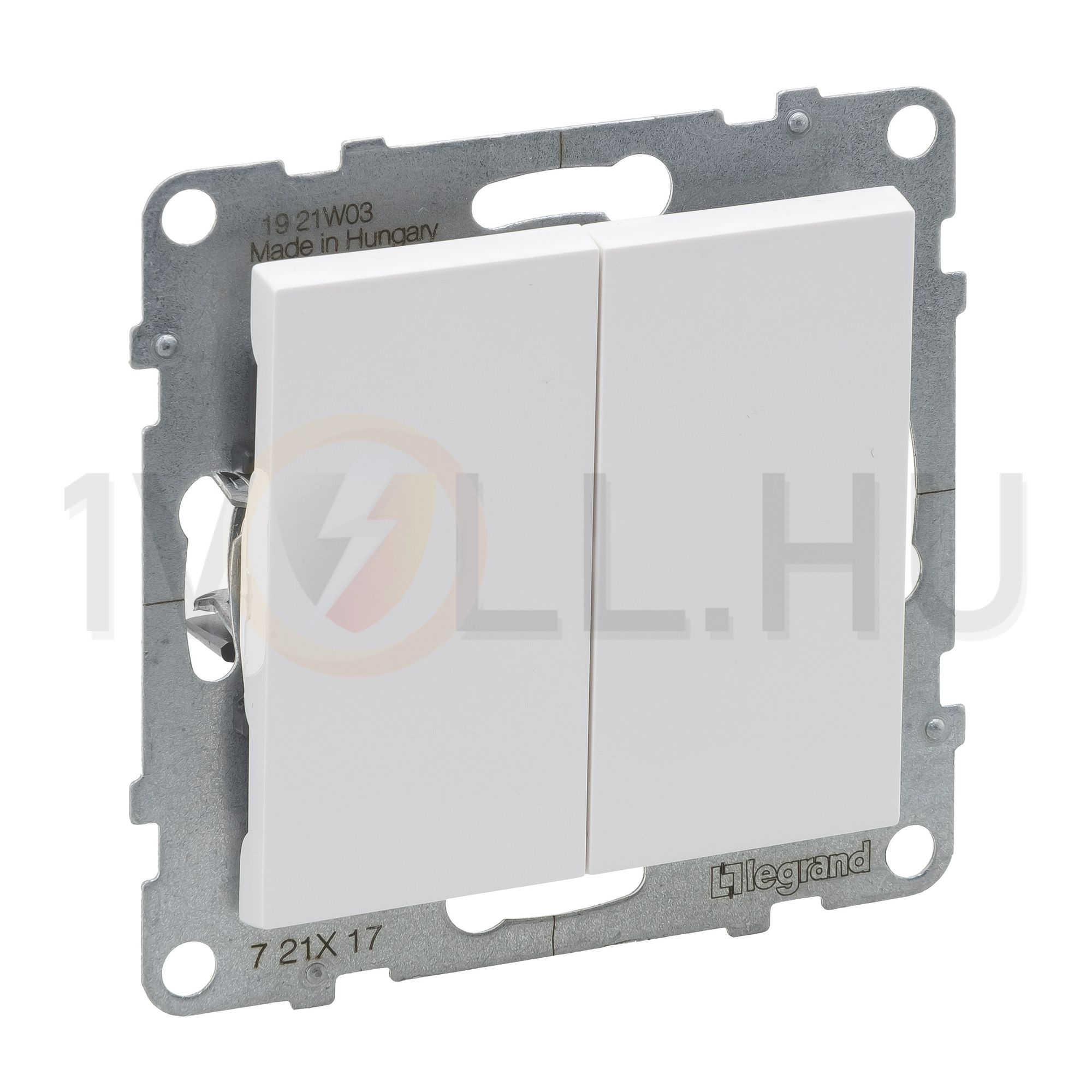 Suno N101 nyomó betét közp. fedéllel 2- nyomógomb 2z fehér IP20 süllyesztett dmax. LEGRAND - 721117