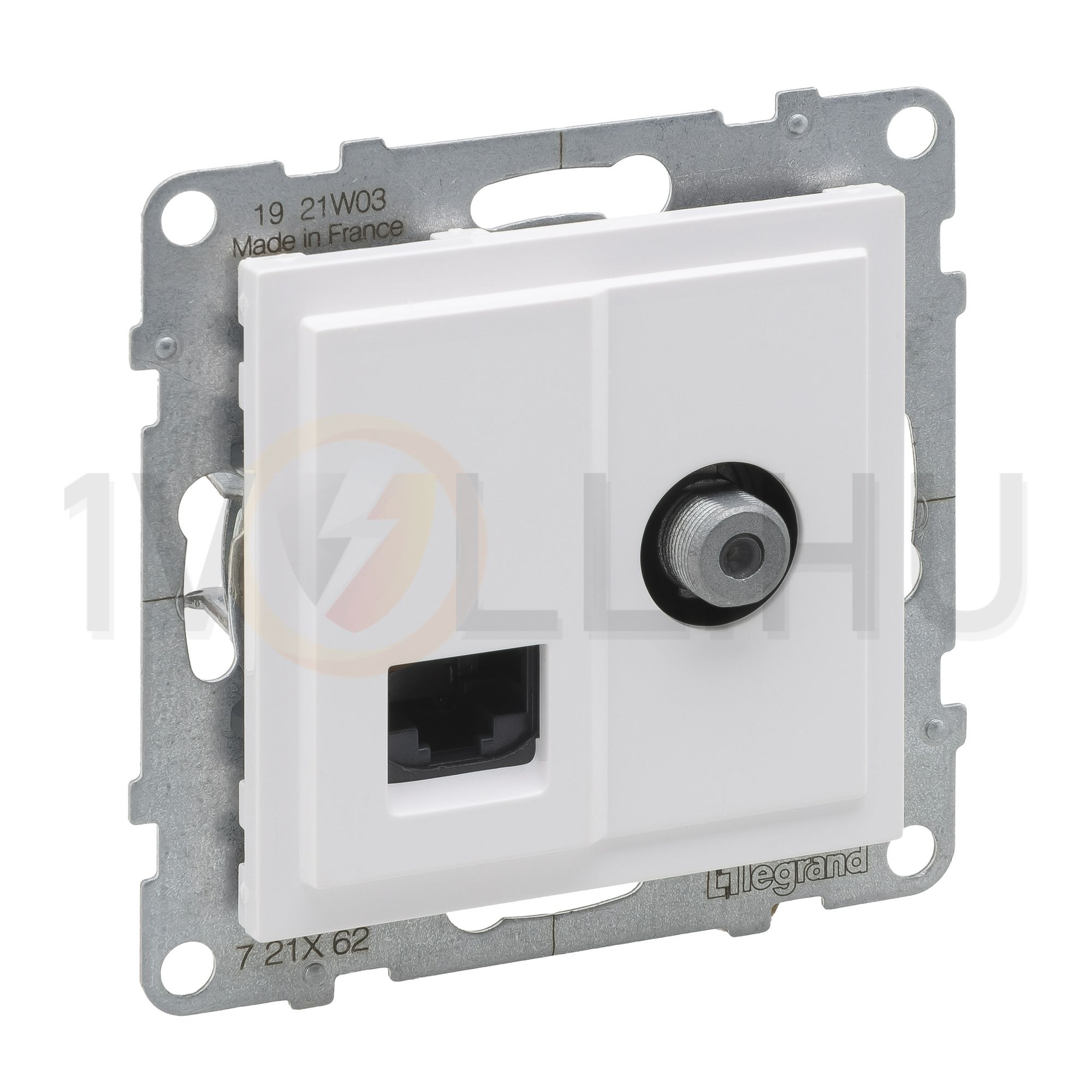 Suno TV (F) végzáró + adatcsatlakozó dugalj UTP RJ45 8(8) Cat6 fehér csavaros LEGRAND - 721162