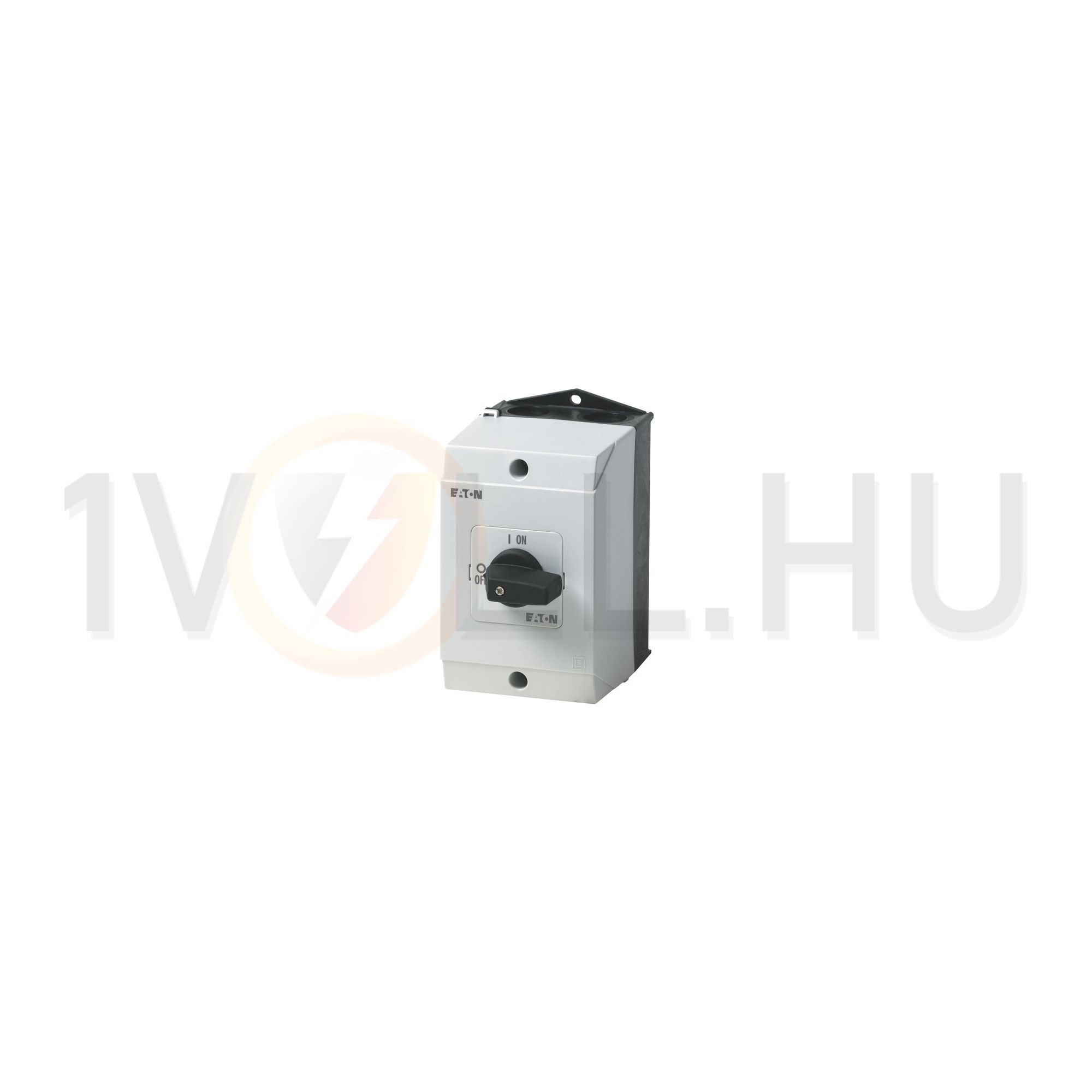 Szakaszoló be-ki kapcsoló 20A 2P 5.5kW/400VAC-3 ráépíthető tokozott fekete T0-1-102/I1 EATON - 207061