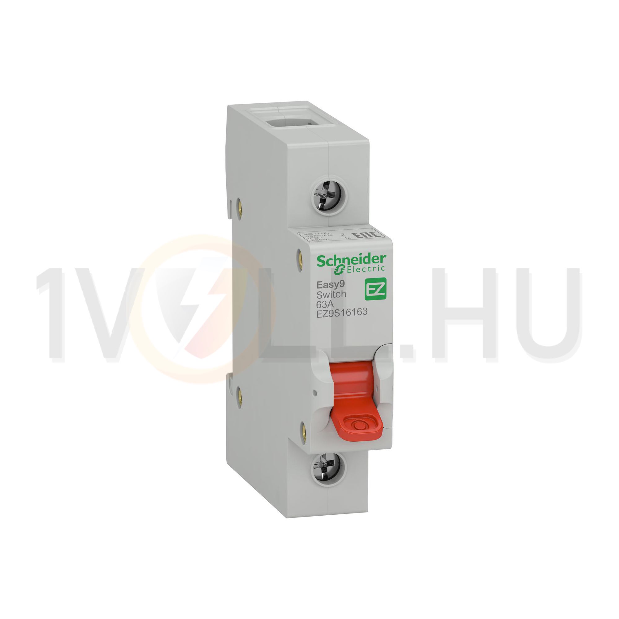 Szakaszoló be-ki kapcsoló 63A 230V 1P sorolható fix piros működtetőkaros 1M Easy9 Pro Schneider - EZ9S16163