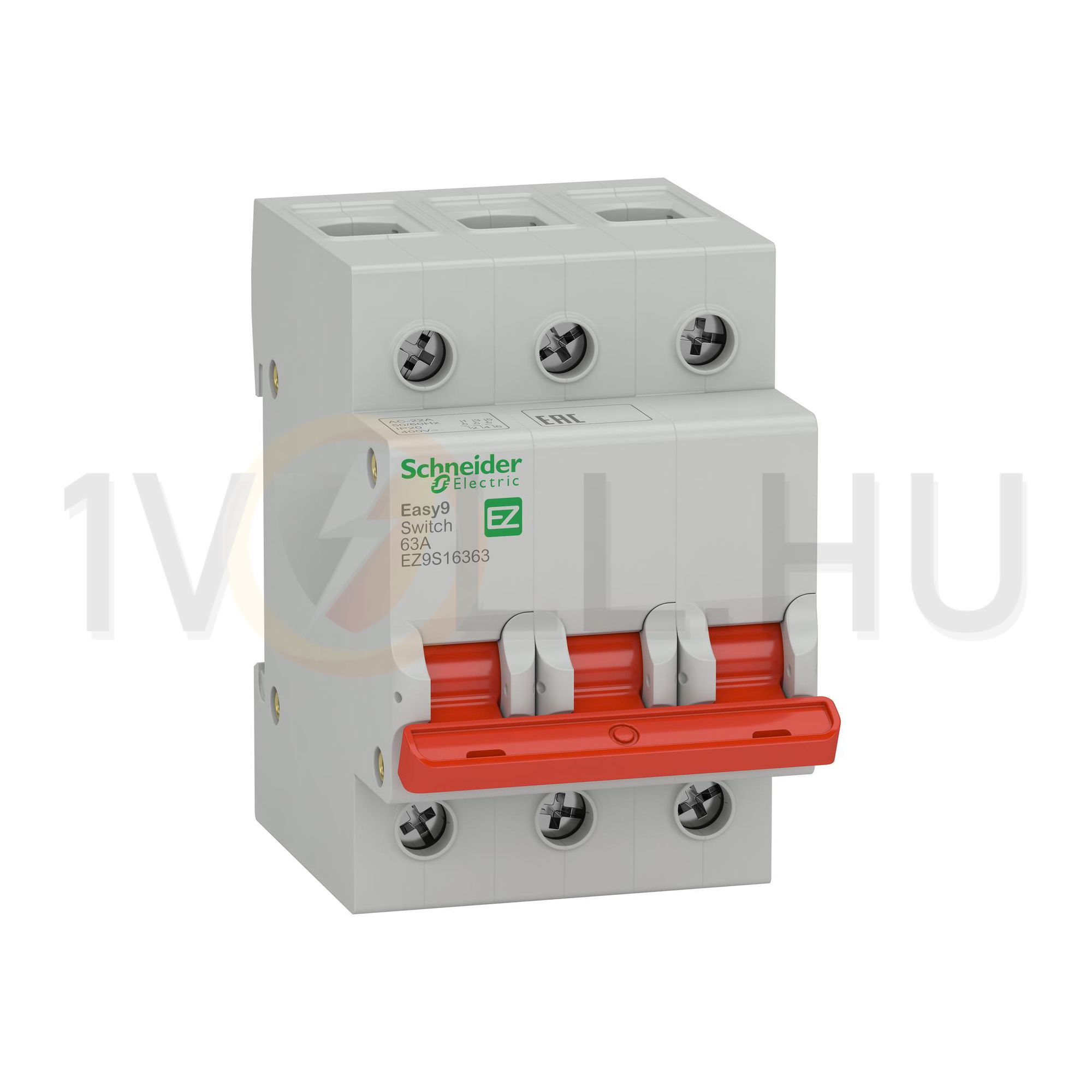 Szakaszoló be-ki kapcsoló 63A 400V 3P sorolható fix piros működtetőkaros 3M Easy9 Pro Schneider - EZ9S16363