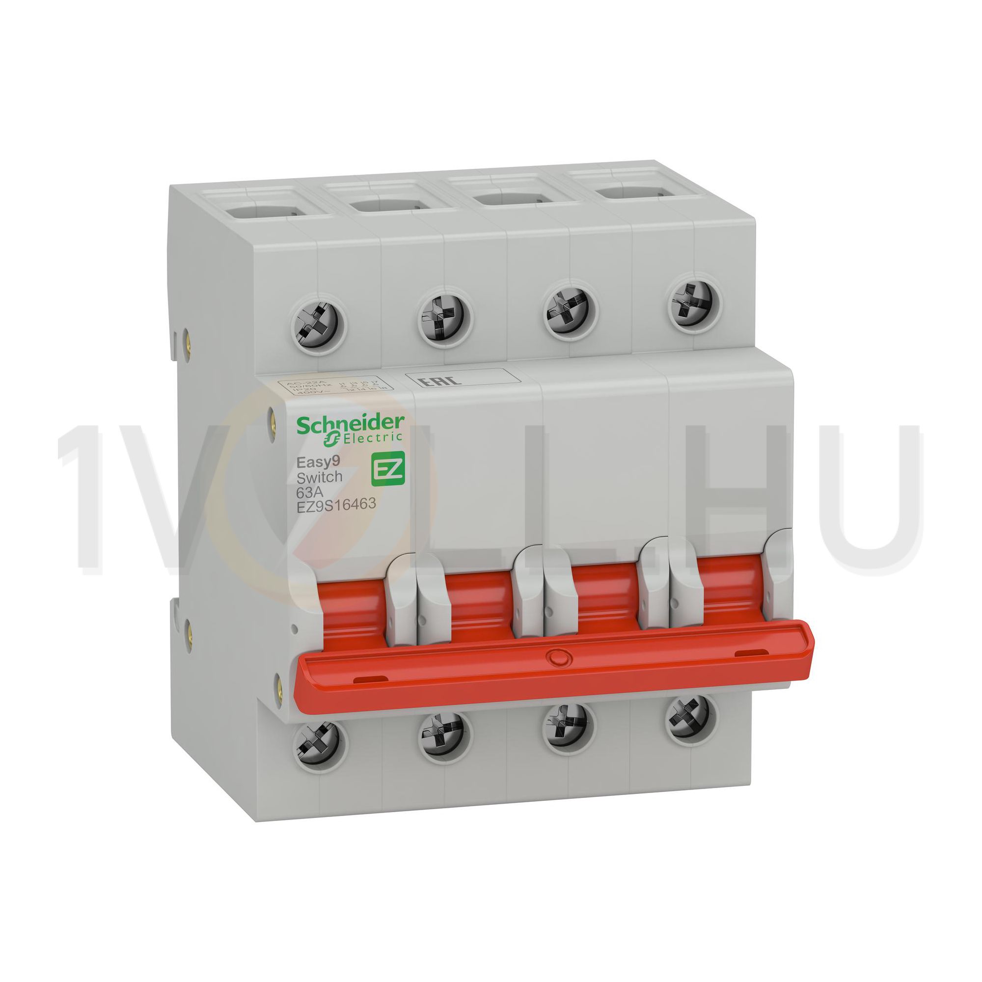 Szakaszoló be-ki kapcsoló 63A 400V 4P sorolható fix piros működtetőkaros 4M Easy9 Pro Schneider - EZ9S16463