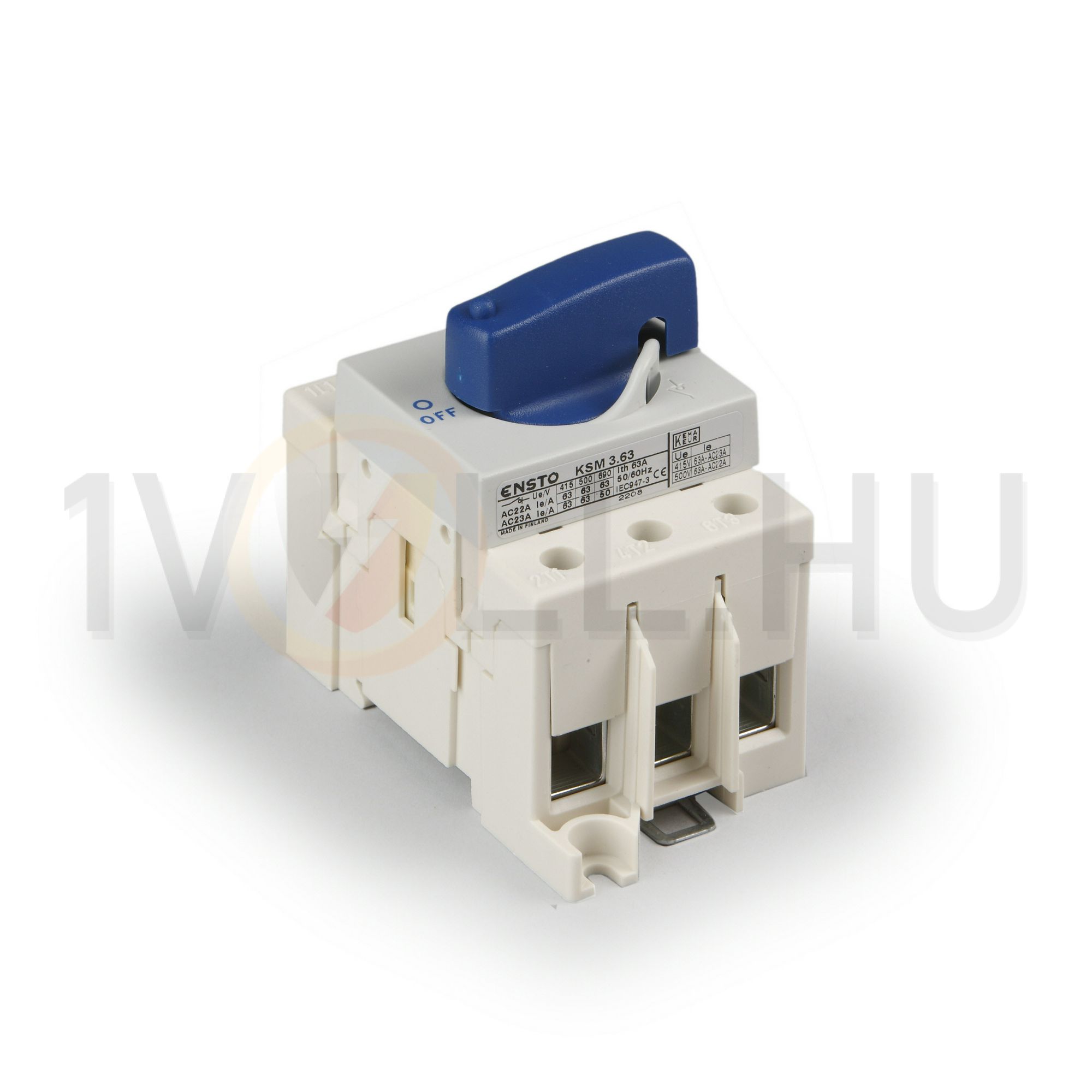 Szakaszoló főkapcsoló 63A 3P 690V ráépíthető fix rövid forgatókaros zárható Ensto - KSM3.63