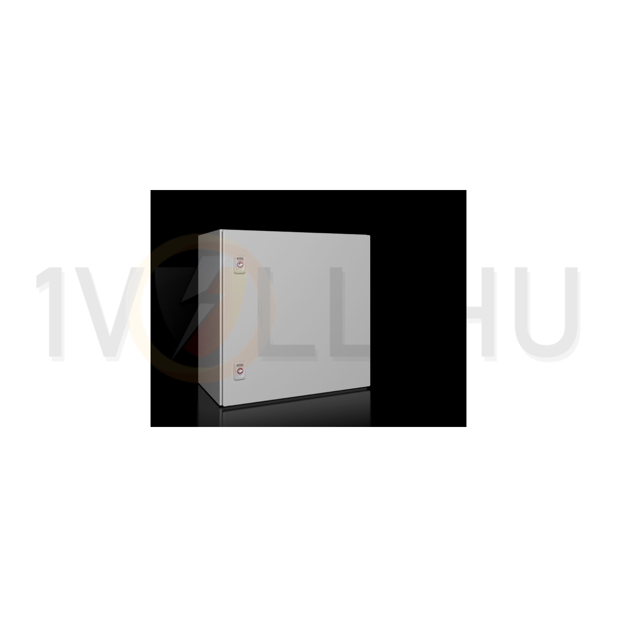 Szekrény fali teli ajtós acél szerelőlappal 500mm x 500mm x 300mm IP66 AX 1350.000 Rittal - 1350000