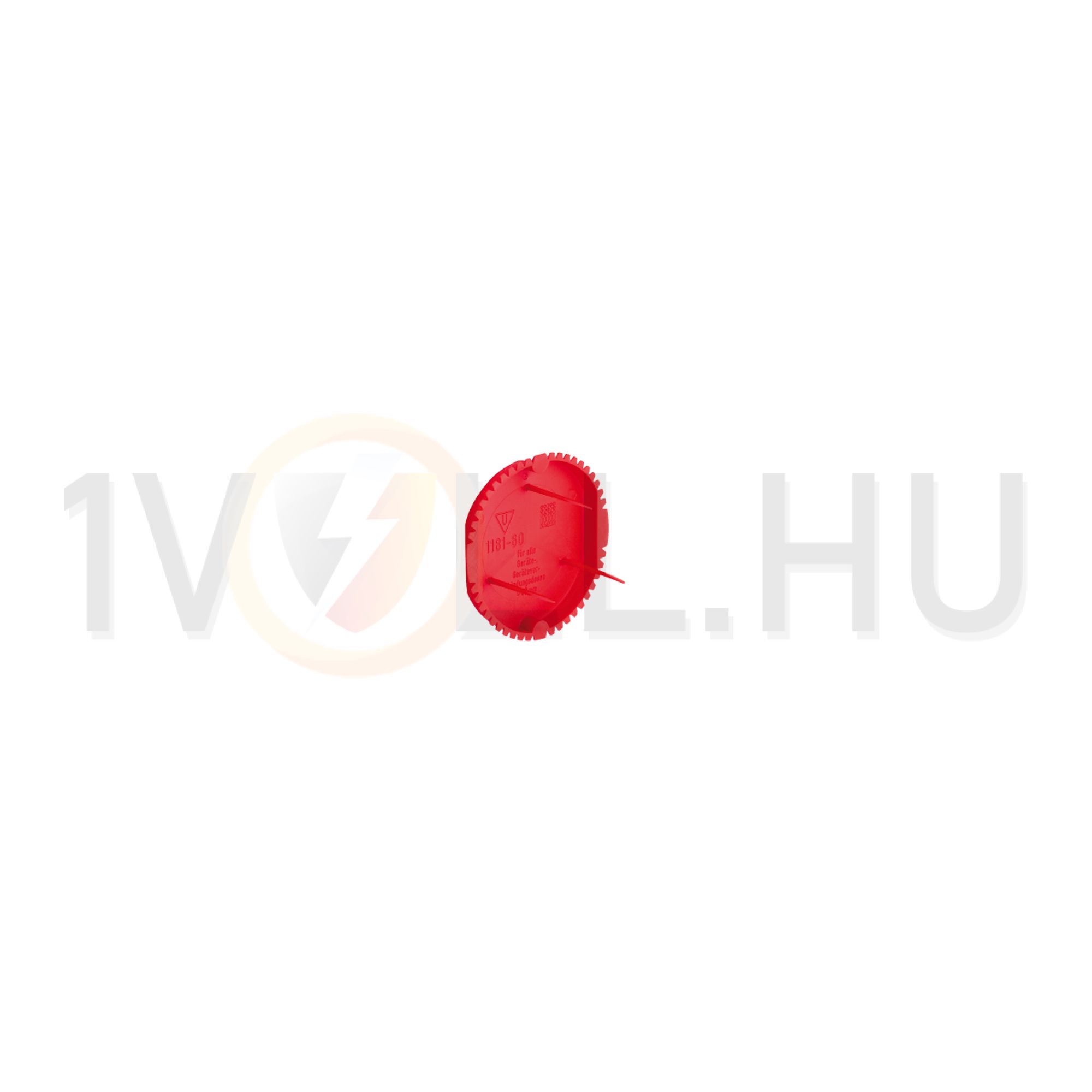 Szerelvénydoboz vakolófedél kerek 60mm-dobozátmérőhöz csavaros piros műanyag 60mm-átmérő KAISER - 1181-60