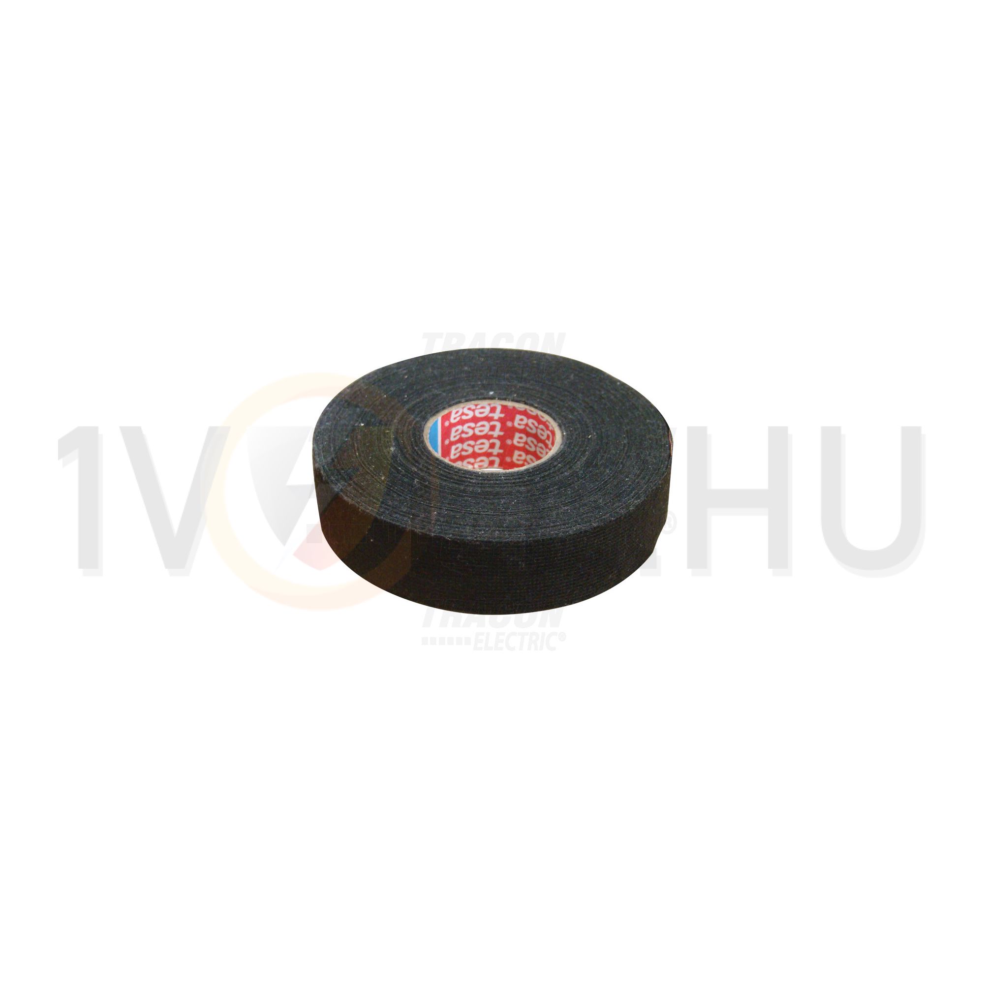 Szigetelőszalag vászonbetétes fekete 25mm x 25m szövet 105°C max. TRACON - TVSZ25