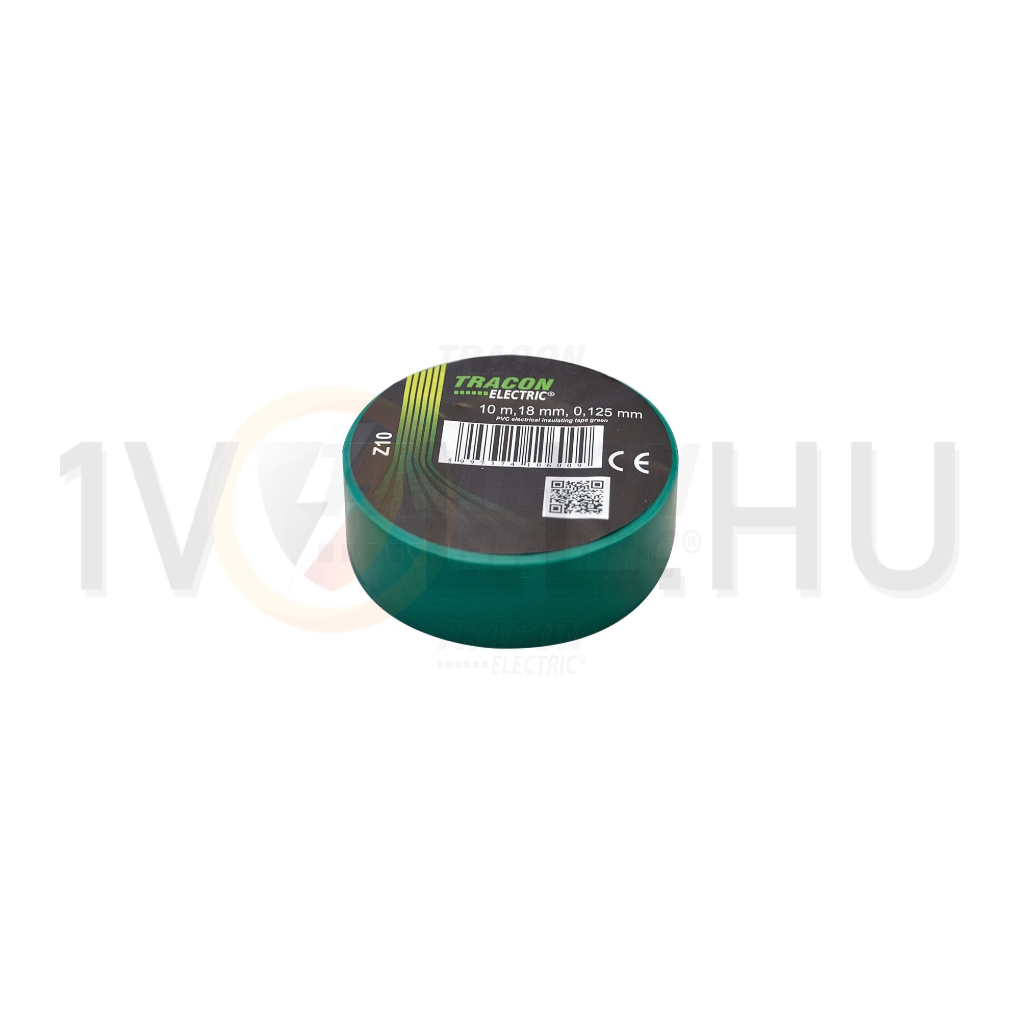 Szigetelőszalag zöld 18mm x 10m PVC 90°C max. TRACON - Z10