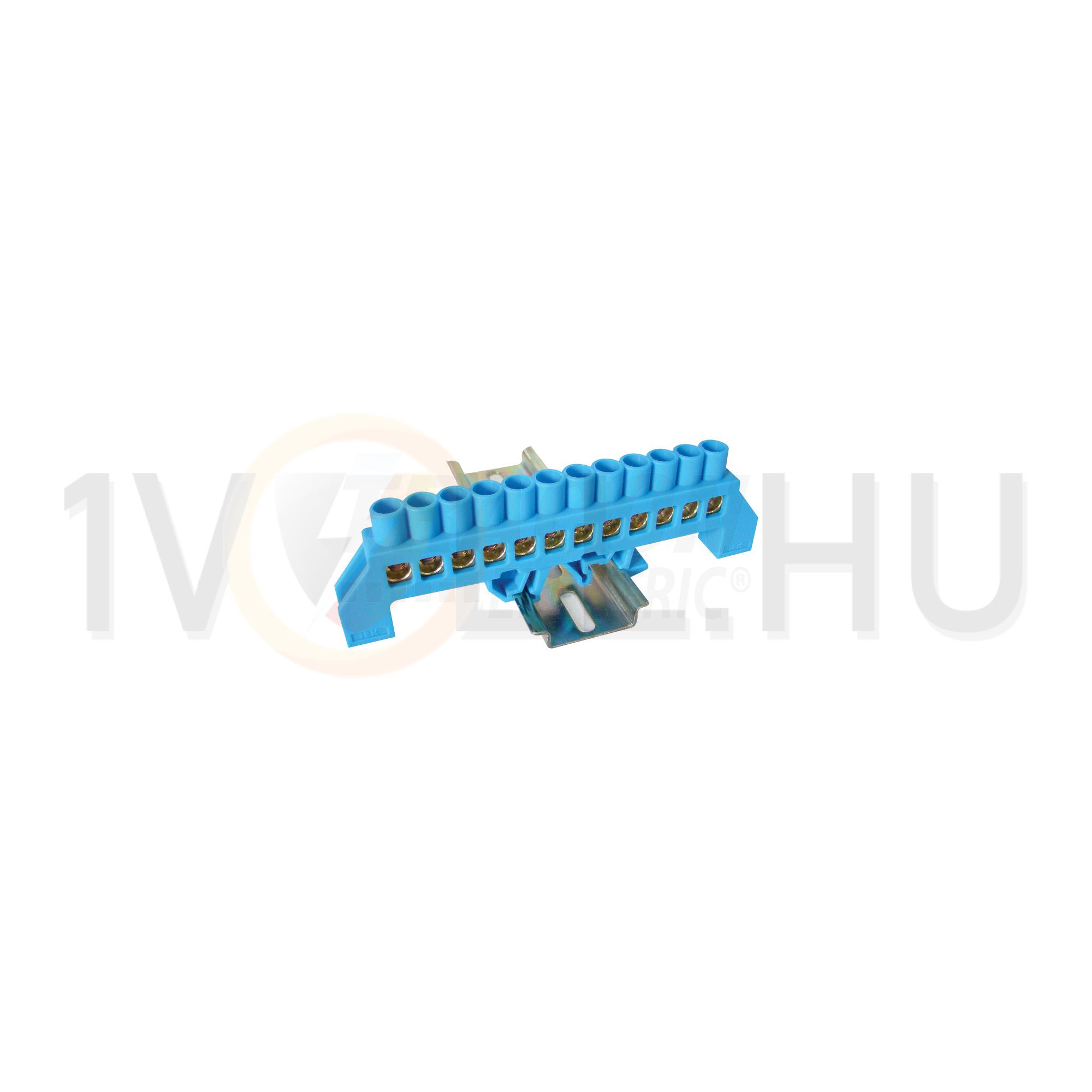Szigetelt N-sín 8x12mm 12x4-35mm2 kék 100A sárgaréz kezeletlen TRACON - NPE-B8-12