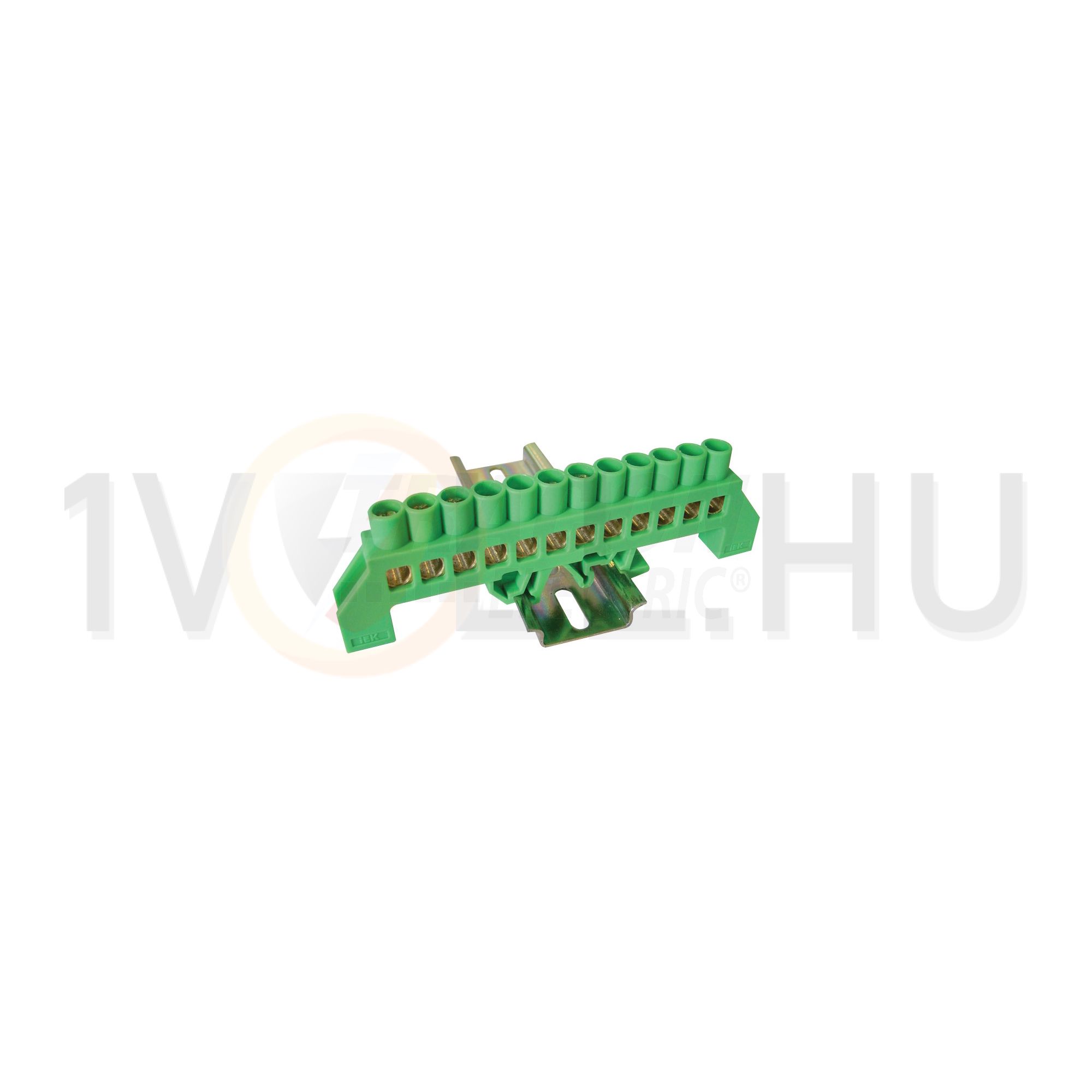 Szigetelt PE-sín 8x12mm 12x4-35mm2 zöld 100A sárgaréz kezeletlen TRACON - NPE-G8-12