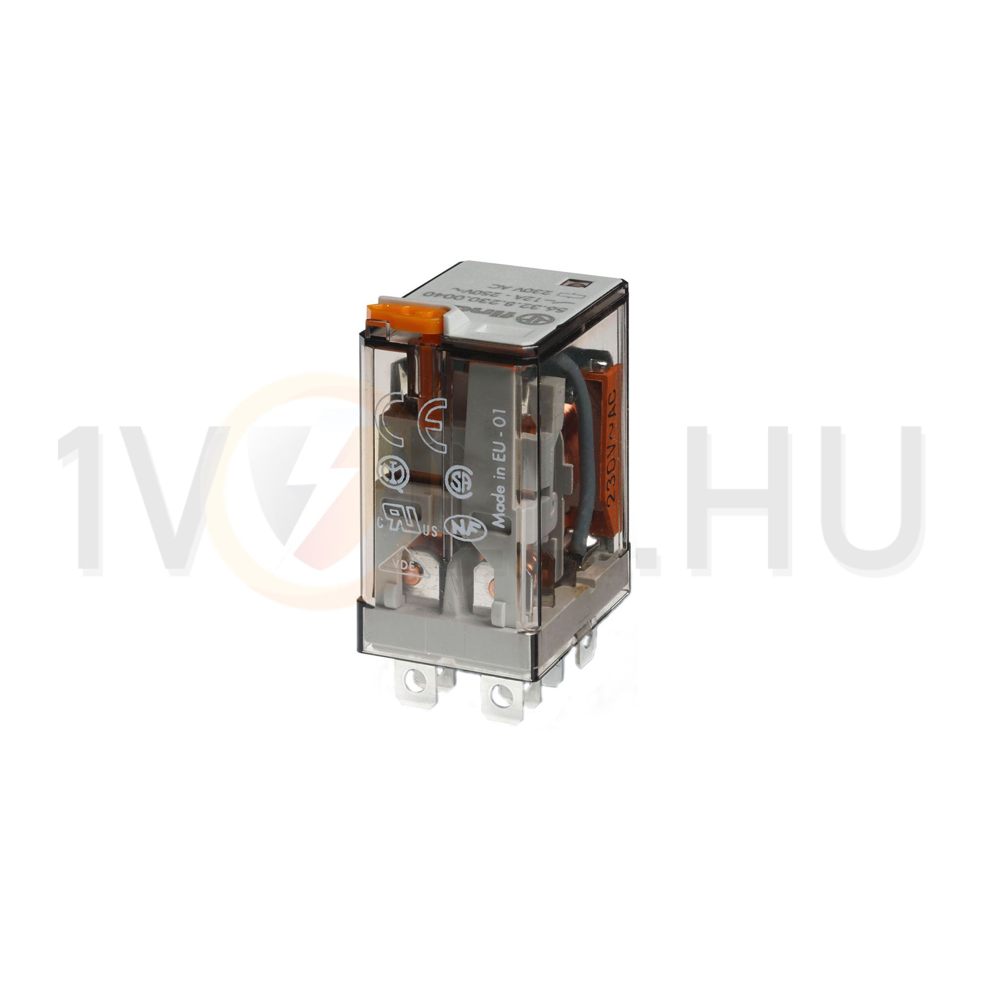 Teljesítményrelé 12A 2-v dugaszolós 24VDC monostabil IP20 56.32.9.024.0040 FINDER - 563290240040