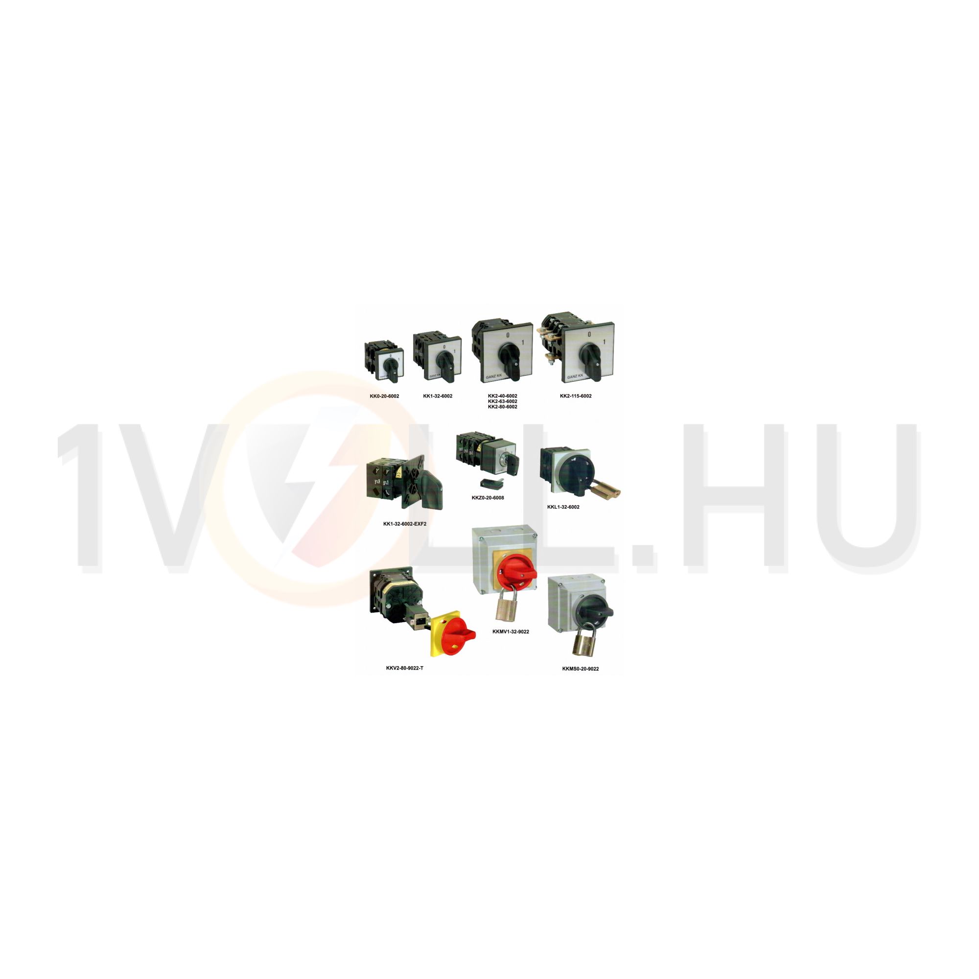 Terhelés be-ki kapcsoló 3P 63A előlapra KKL2-63-6002 Ganz KK - 902-6002-770