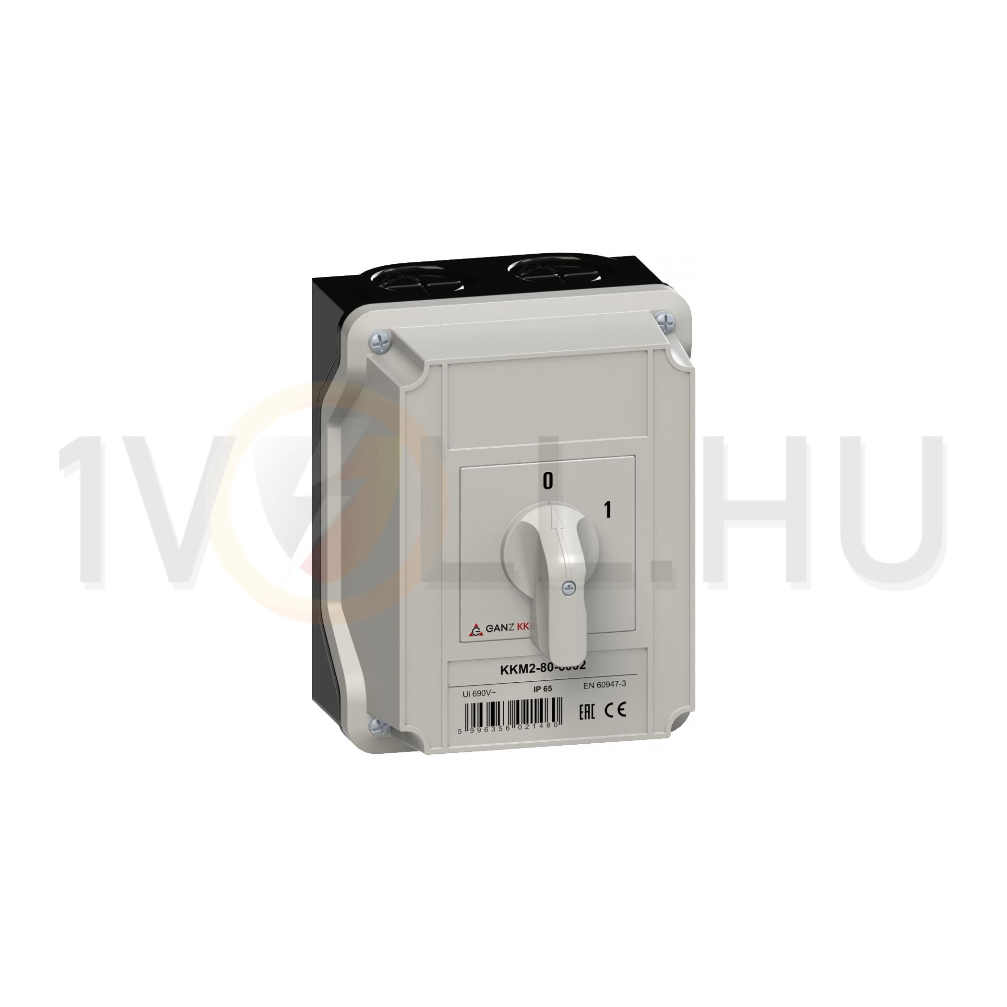 Terhelés be-ki kapcsoló 3P 80A tokozott KKM2-80-6002 Ganz KK - 902-6002-842