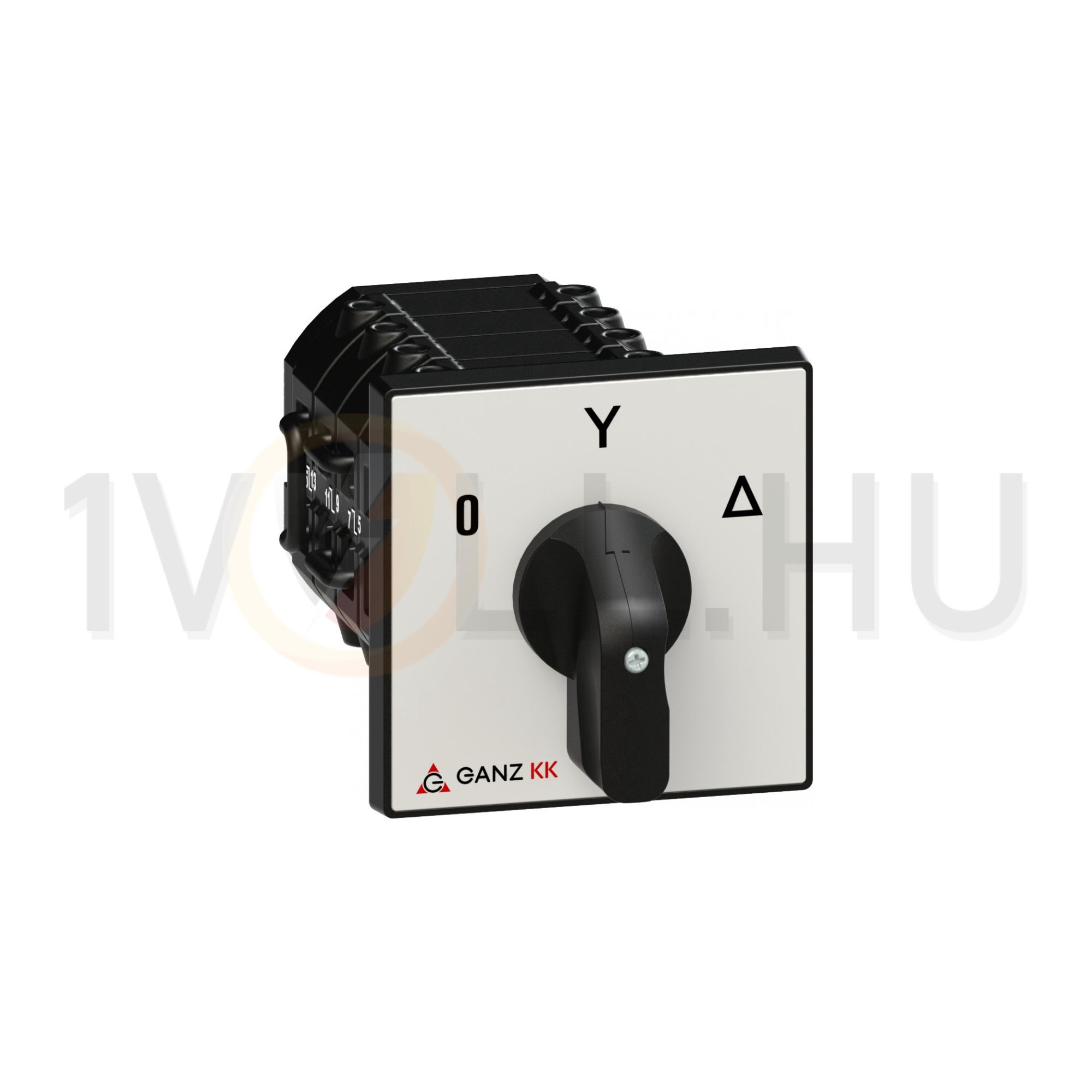Terhelés 0-1 csillag-delta kapcsoló 3P 63A előlapra KK2-63-6009 Ganz KK - 904-6009-701