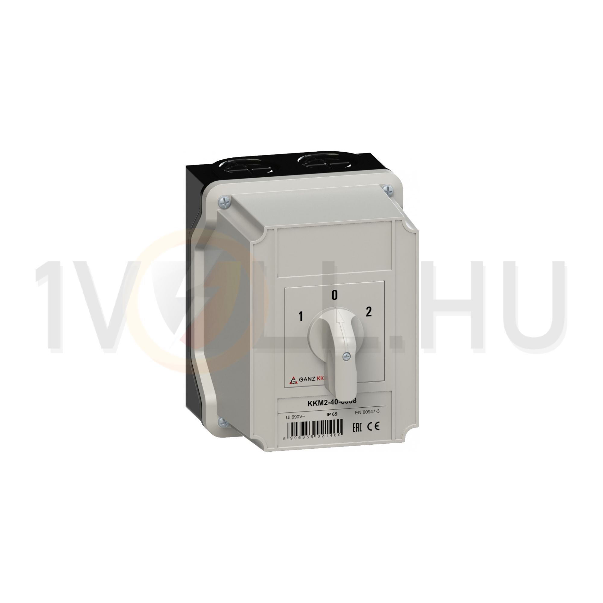 Terhelés irányváltó kapcsoló 3P 40A tokozott KKM2-40-6008 Ganz KK - 903-6008-642
