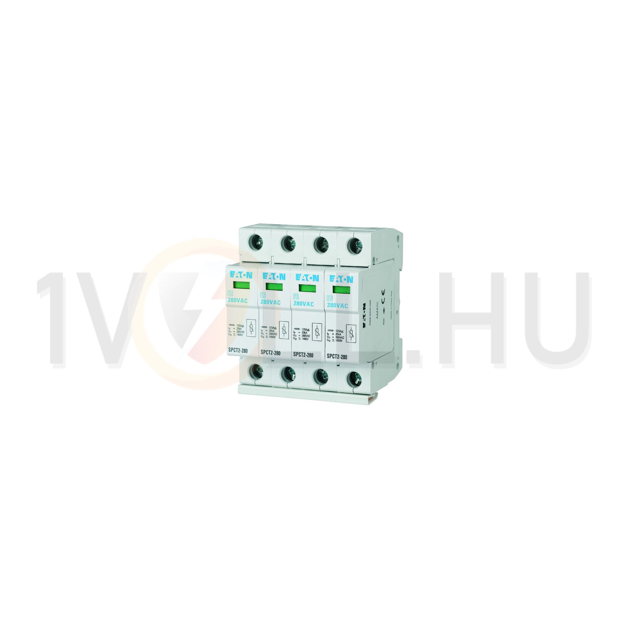 Túlfeszültség-levezető dugaszolható 4P T2 TN-S TN-C-S TN 280V/AC 40kA 4M SPCT2-280/4 EATON - 167596