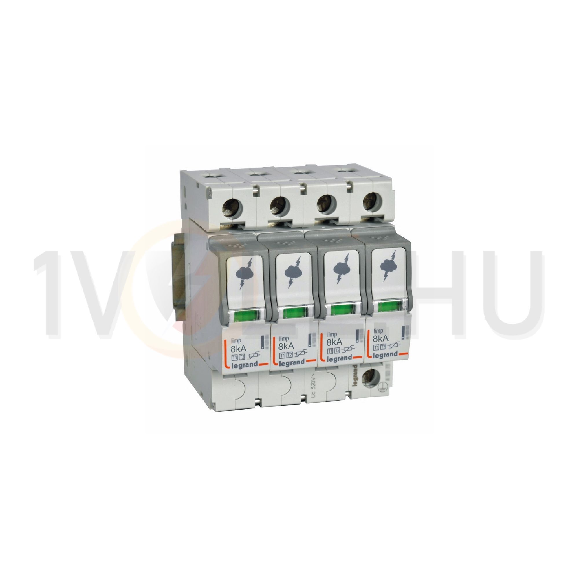 Túlfeszültség-levezető dugaszolható kombi T1+T2 4P T2 TNC TN-S TT 400V/AC 50kA 4M imax LEGRAND - 412253