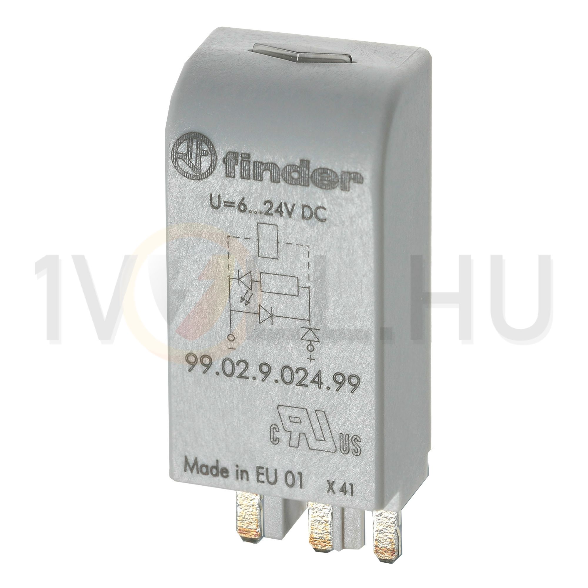 Túlfeszültségvédő modul dióda 6-24VDC DC LED 99.02.9.024.99 FINDER - 9902902499