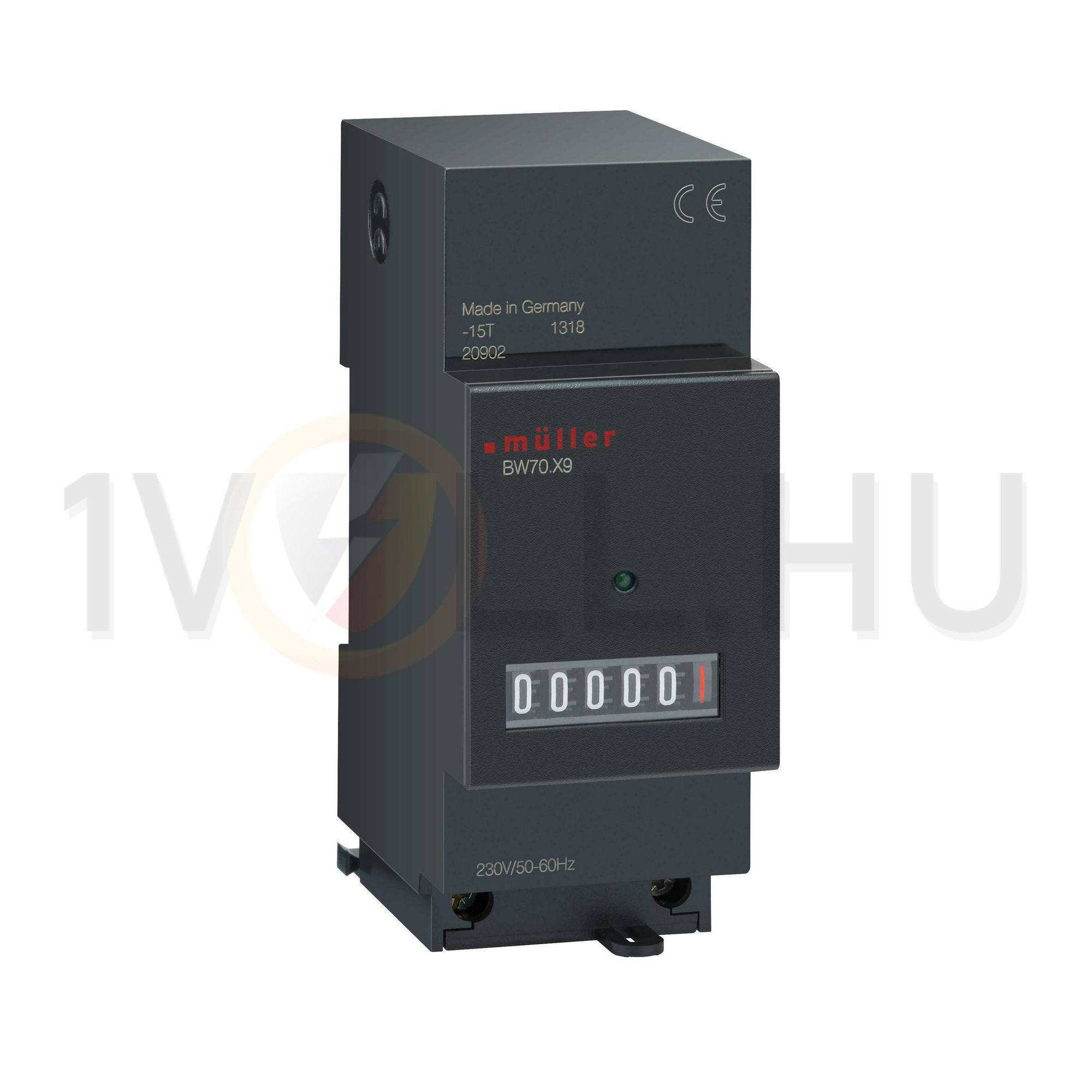 Üzemóraszámláló analóg kvarc 7digit 230V/ AC 99999h 2M IP50 BW 70.89 Hugo Müller - 20944